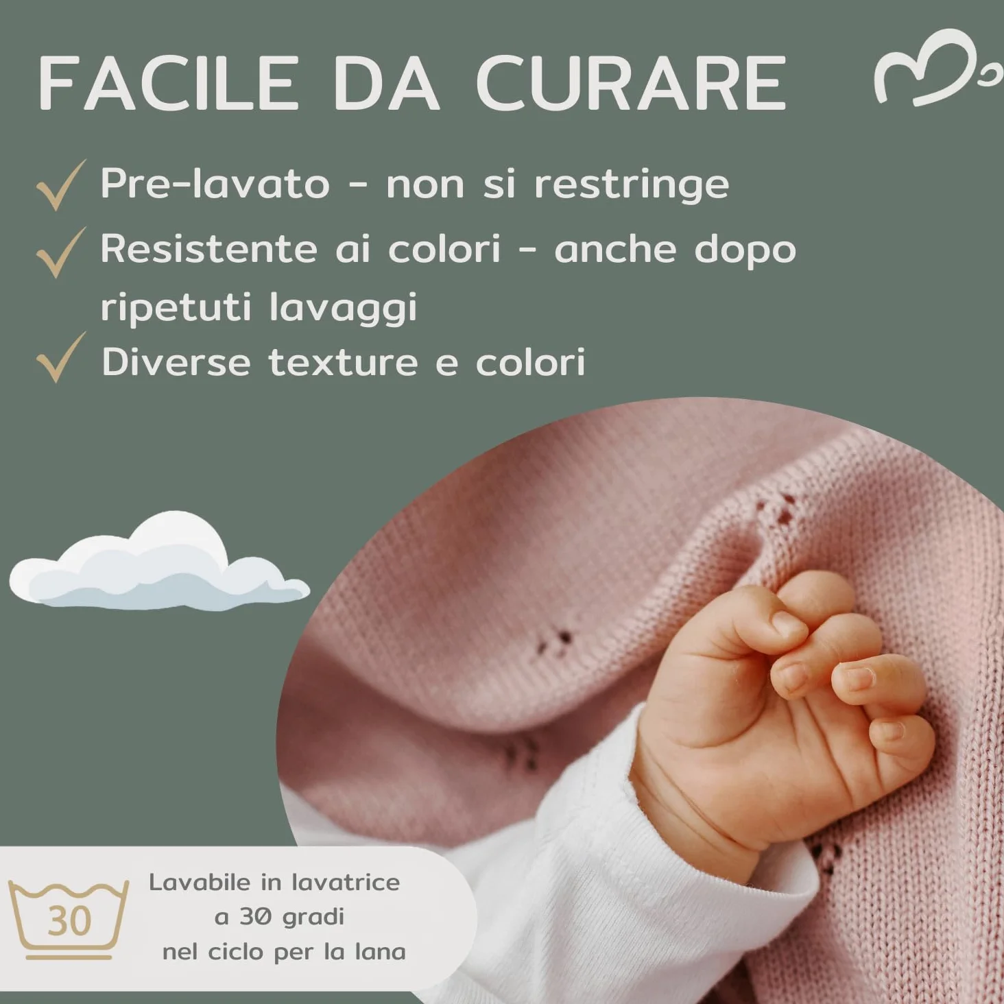 Coperta Lana Merino 100% - 75x100 cm - Copertina Neonato Invernale