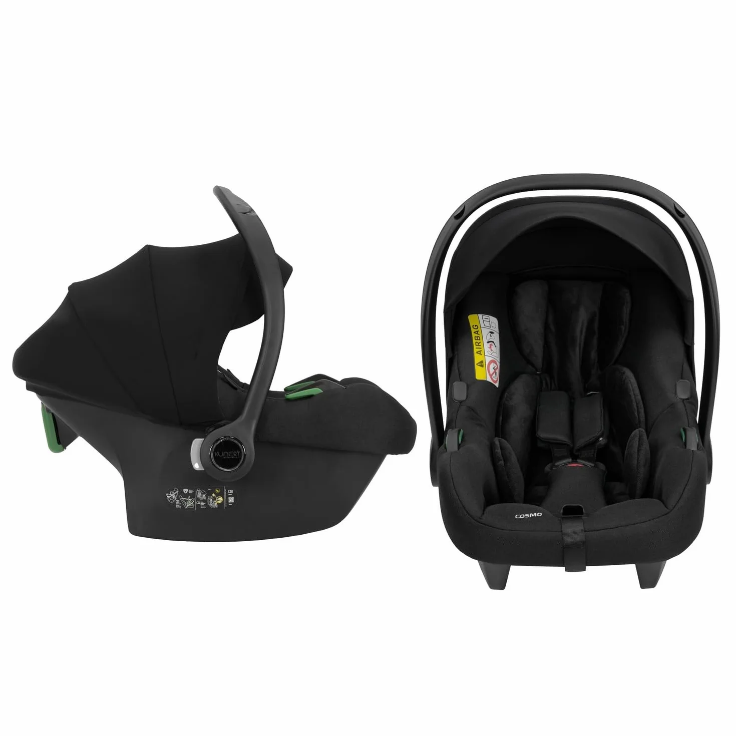 Passeggino gemellare 3 in 1. Passeggino e accessori in 3 pezzi: 2 navicelle + 2 passeggini + 2 ovetti + accessori. BBtwin DUET TRIO Nero