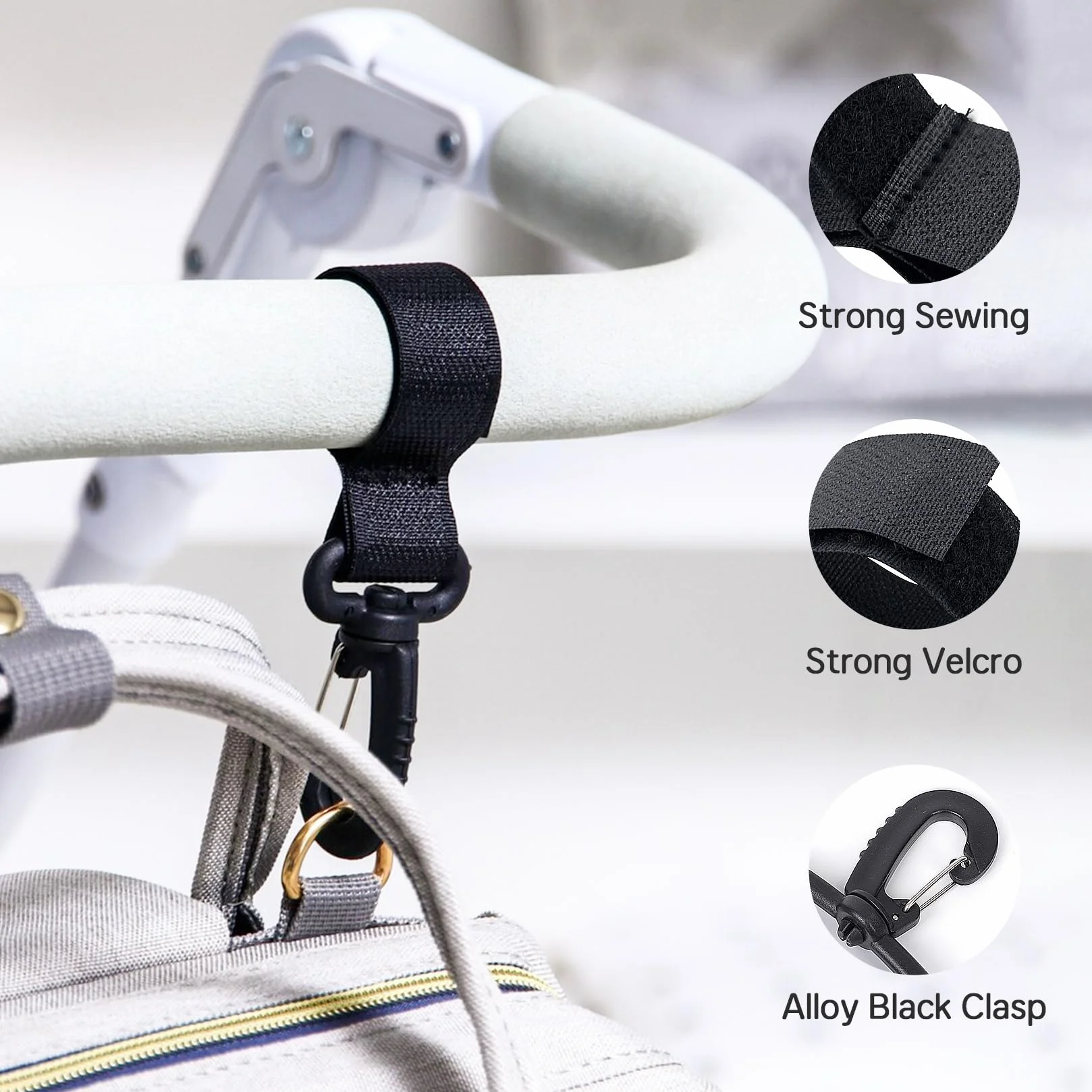 2 Pezzi Portabicchieri per Passeggino con 2 Ganci Universale Regolabile Rotazione a 360 Gradi Portabicchieri per Passeggino Bicicletta Buggy Accessorio per Carrozzine e Sedia a Rotelle