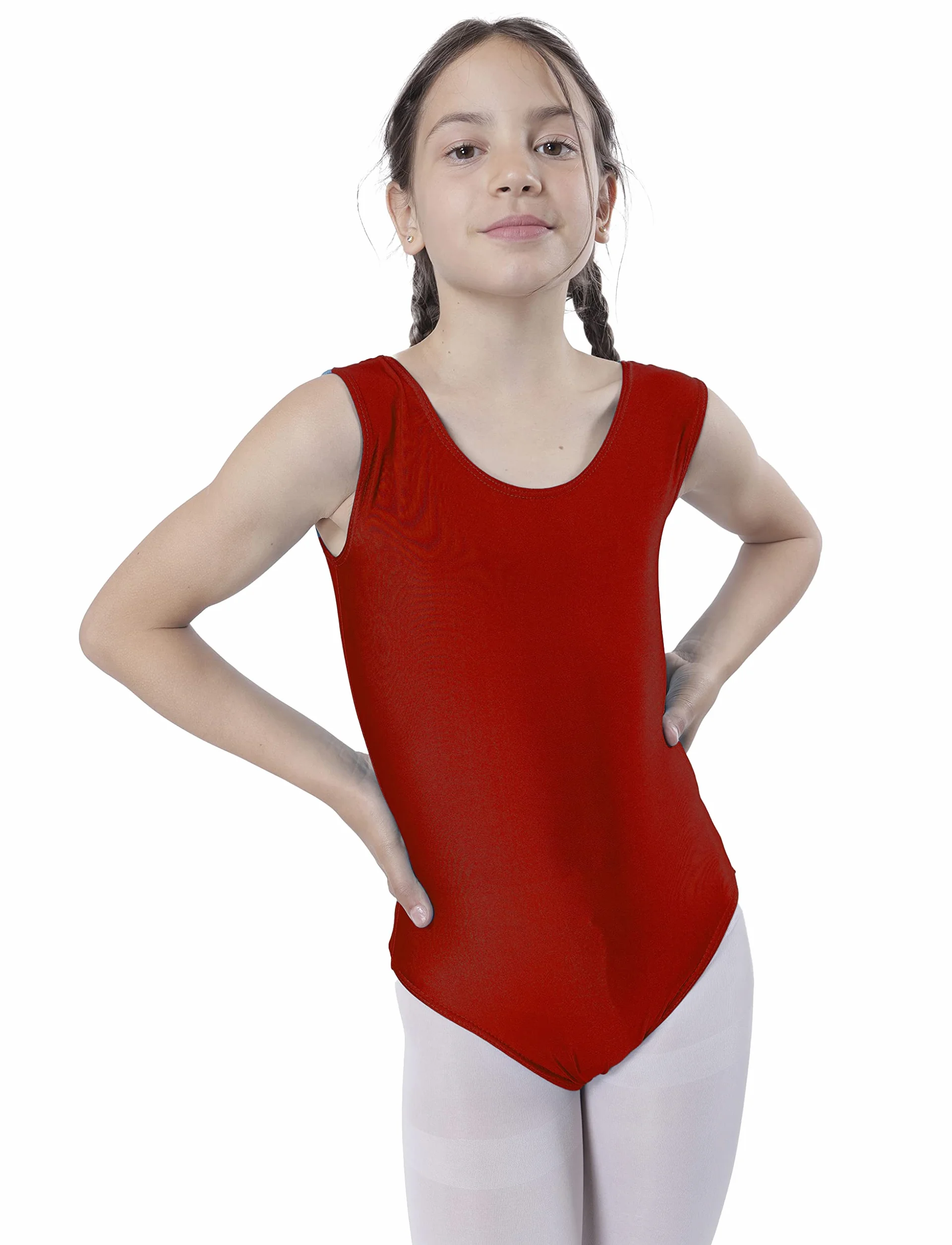 Carnavalife Maglia da balletto da bambina senza maniche scollo rotondo per ginnastica danza feste