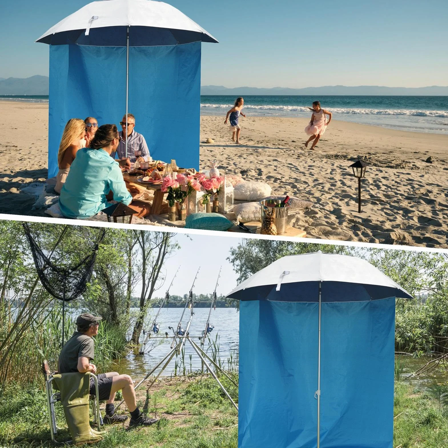 Panno per ombrellone da spiaggia, Panno per ombrellone portatile | Tenda da esterno con ombrellone - Design a mezza circonferenza, tessuto impermeabile per protezione dal sole e dalla pioggia