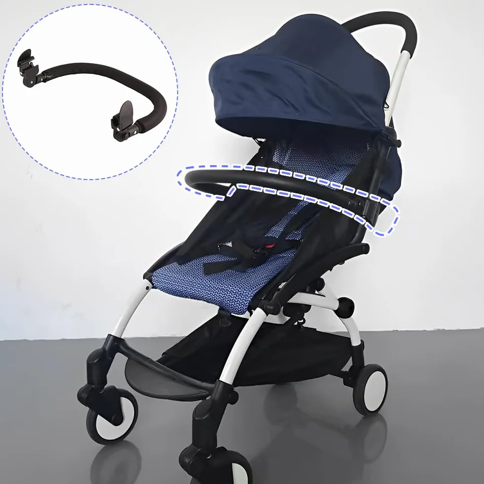 Bracciolo per Passeggino, Barra Paraurti Maniglia Universale Barre di Ricambio Corrimano Regolabile Balaustra Sicura Carrello con Asta Staccabile Accessori Ringhiera Estensibile