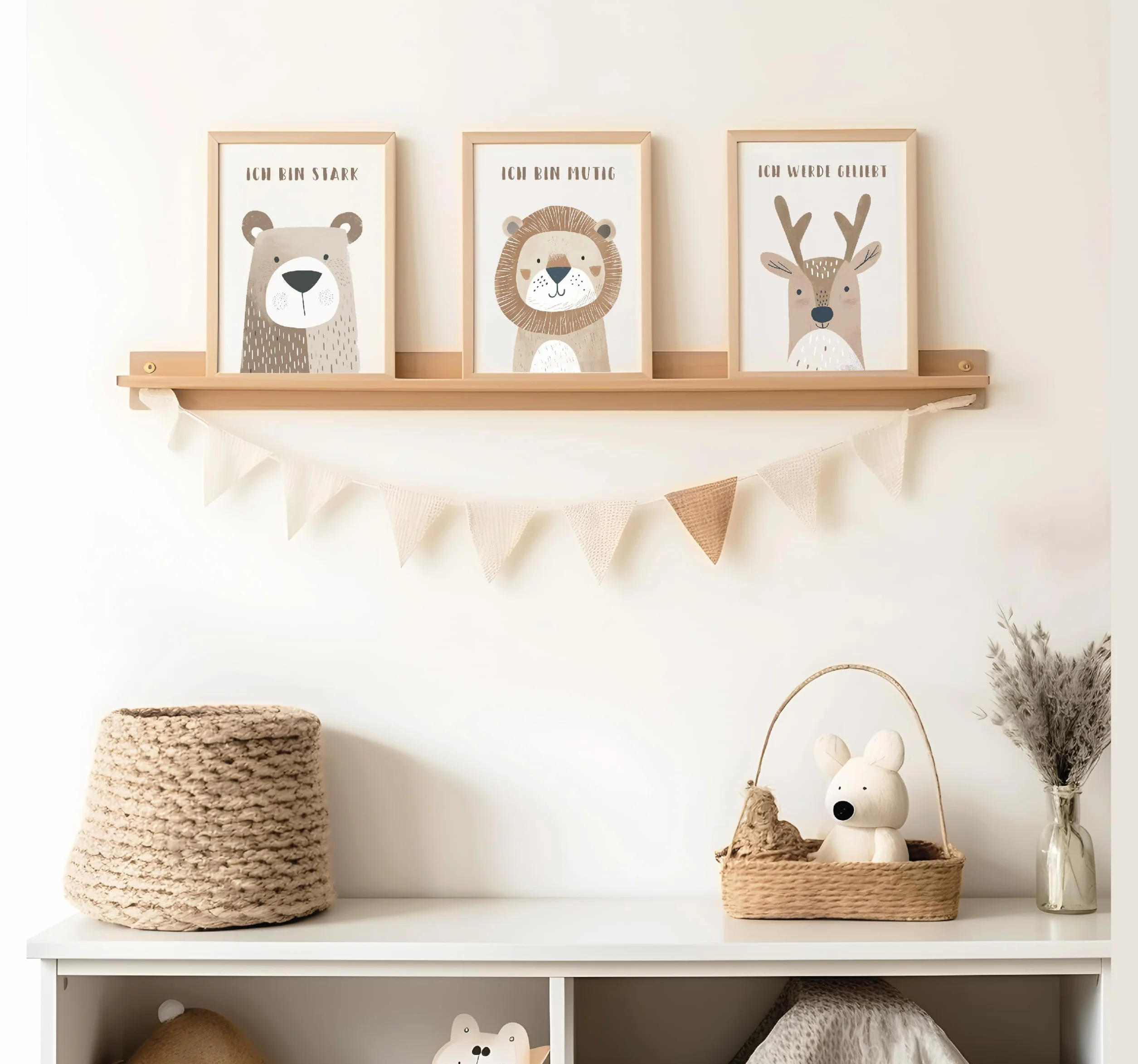 LAVEMA Poster affermativo per bambini, formato A4 (21 x 30 cm), animali, beige, immagini decorative per ragazze e ragazzi affermazioni