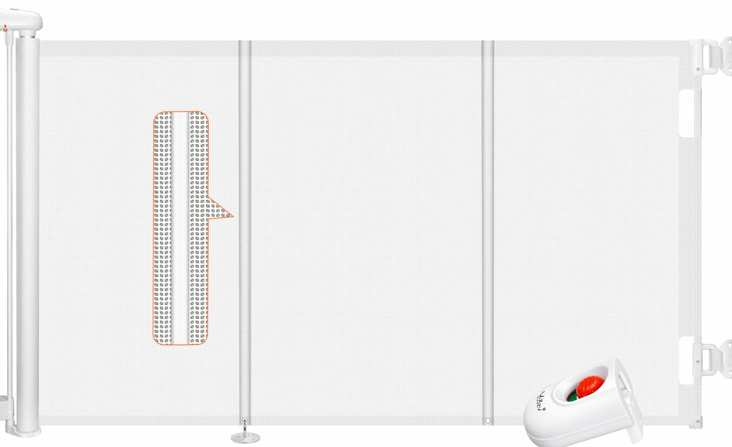 Ycozy Cancelletto per Bambini Scale Senza Foratura 0-200cm Cancelletto per Cani con Barra di Supporto，Retrattile Cancello Bambini Adatto per Scale Interni Esterni