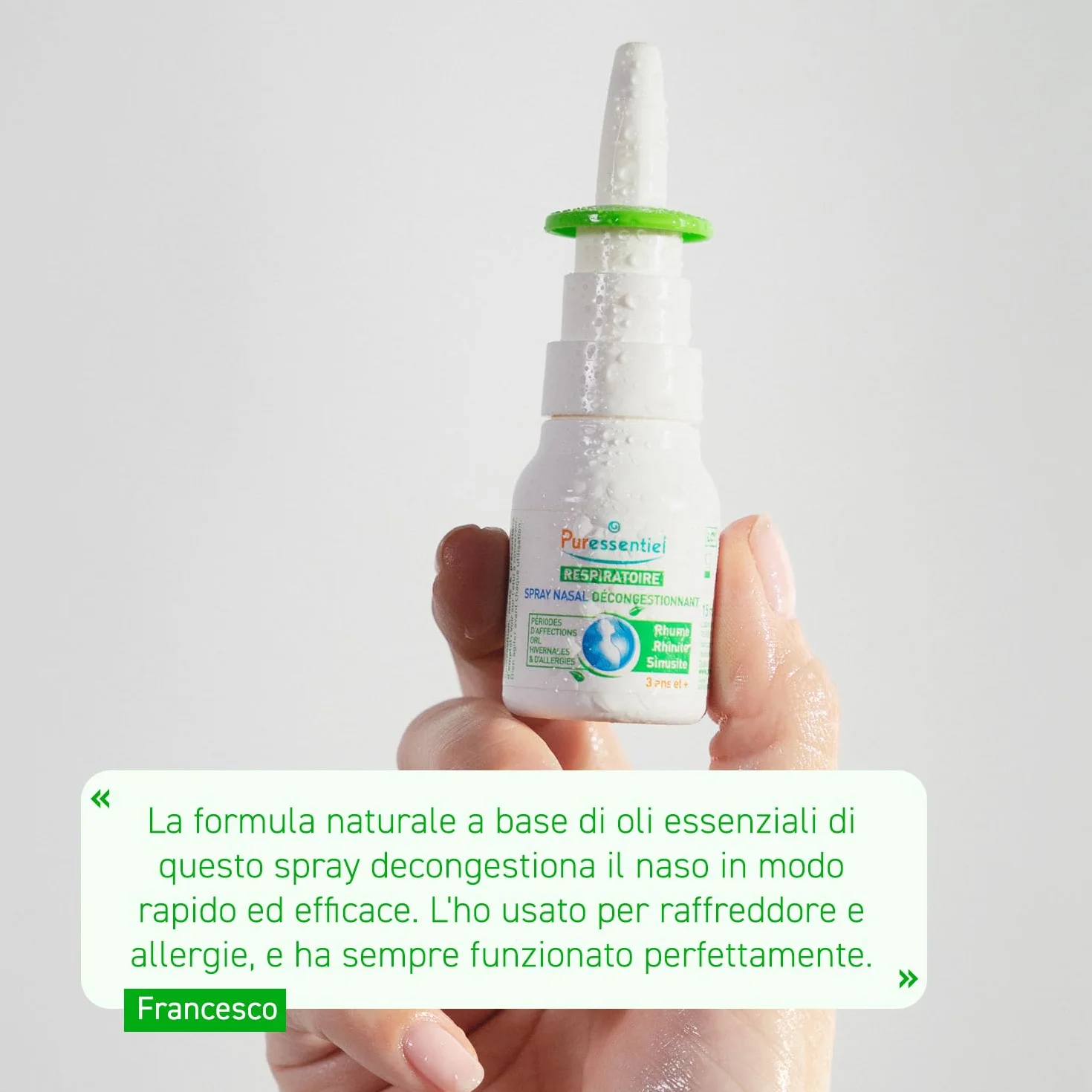 Puressentiel – Respirazione – Spray Nasale Decongestionante – Dispositivo medico – Decongestiona sin dai primi minuti - Raffreddore, rinite, sinusite – Formula 100% origine naturale - 15 ml