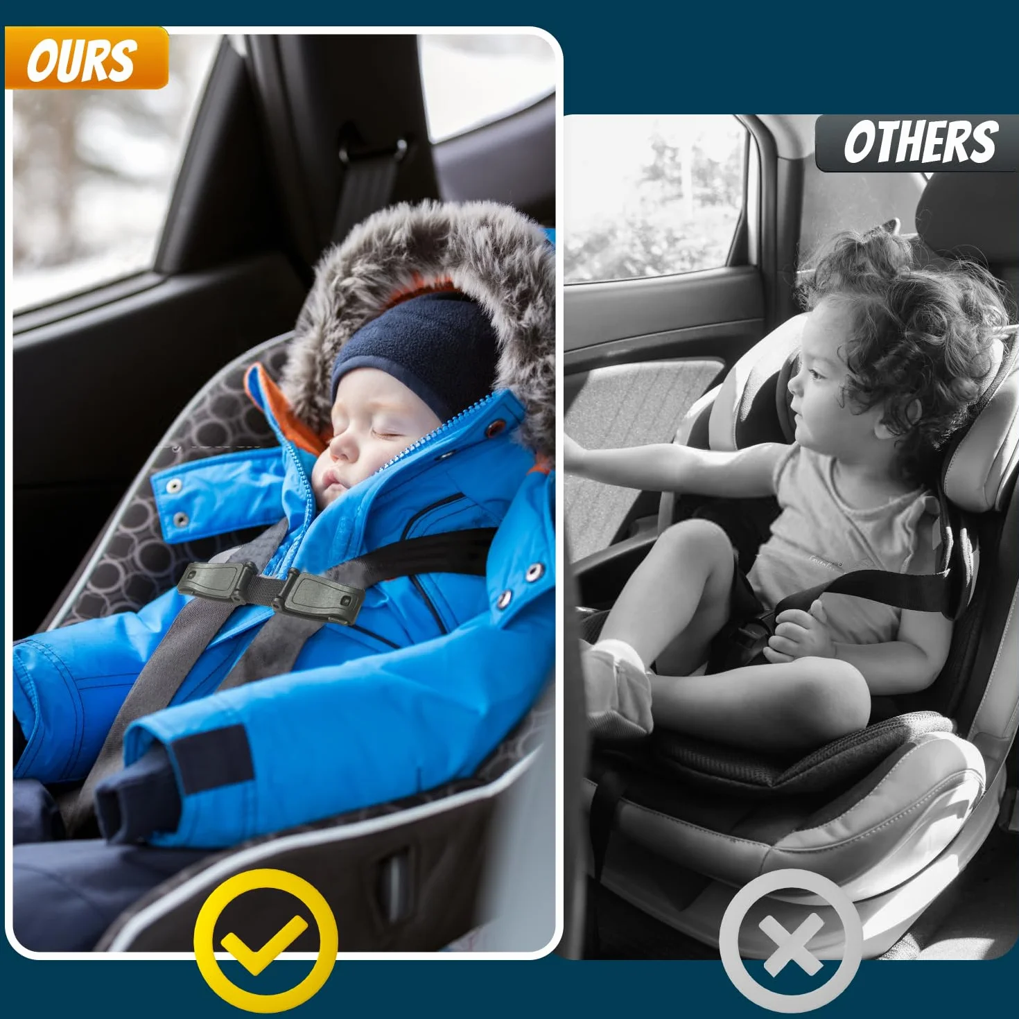 4 Pezzi Fibbia Di Sicurezza Seggiolino Auto, Fibbia Gancio Cintura Seggiolino Auto Bambino, Clip Bambino Cintura Di Sicurezza Auto per Seggiolini e Passeggino (Nero)