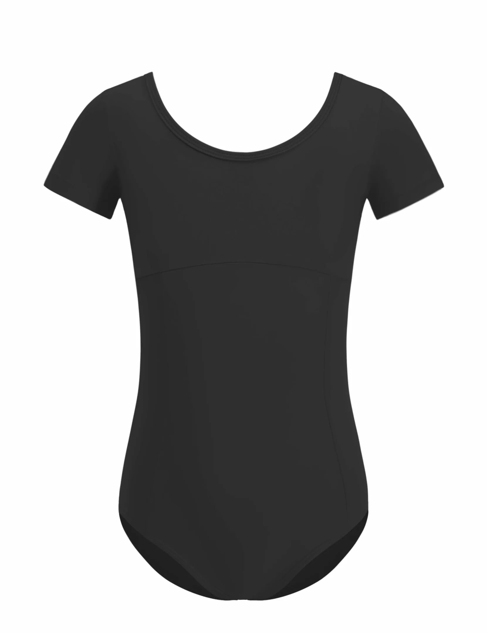 Body Danza Classica Bambina Maniche Corte Scollo Tondo Balletto Ginnastica