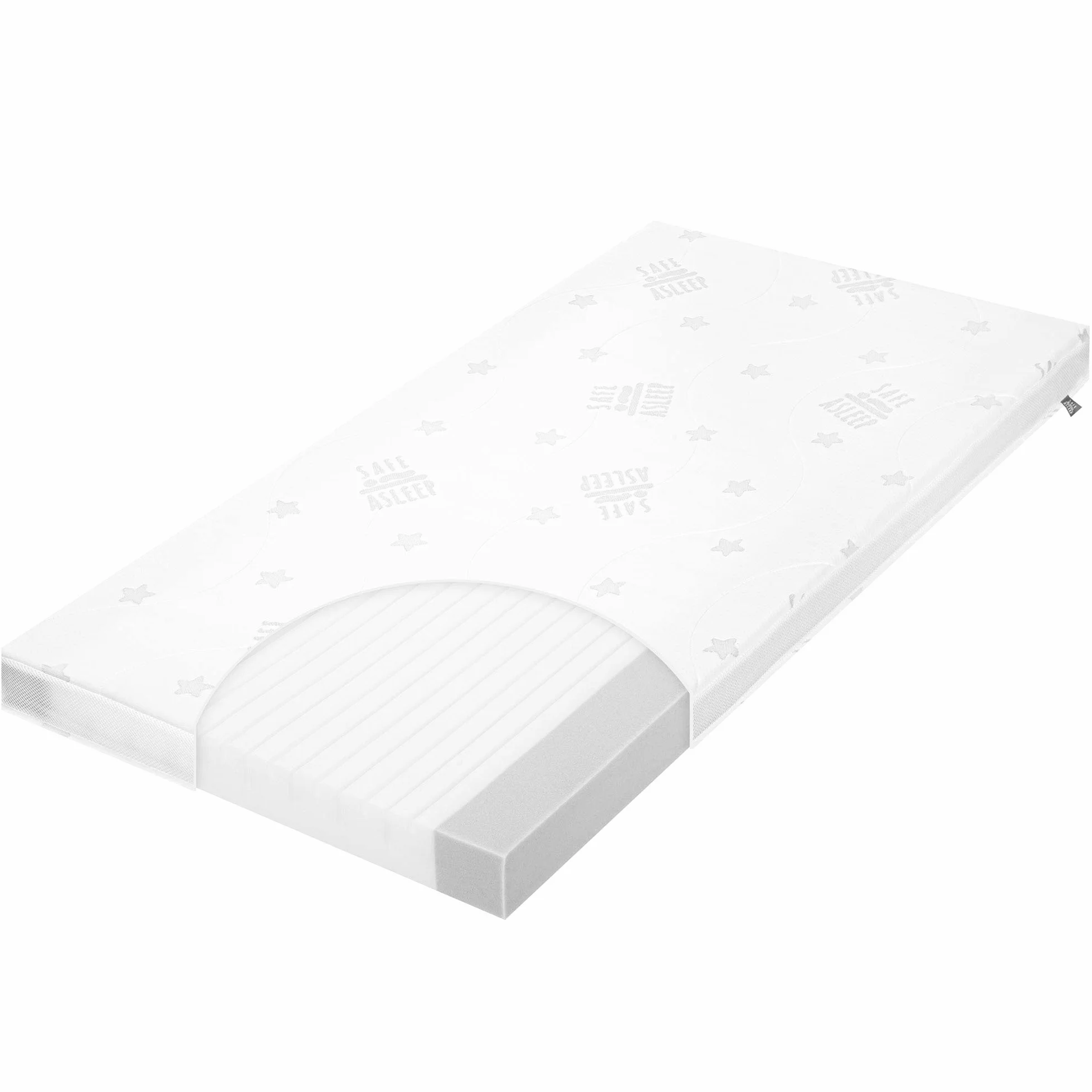 roba Materasso per Lettino safe asleep - Serie Air Balance Plus - 60 x 120 x 9 cm - con Zip - Sfoderabile e Lavabile - Trapuntato e Traspirante - Bianco