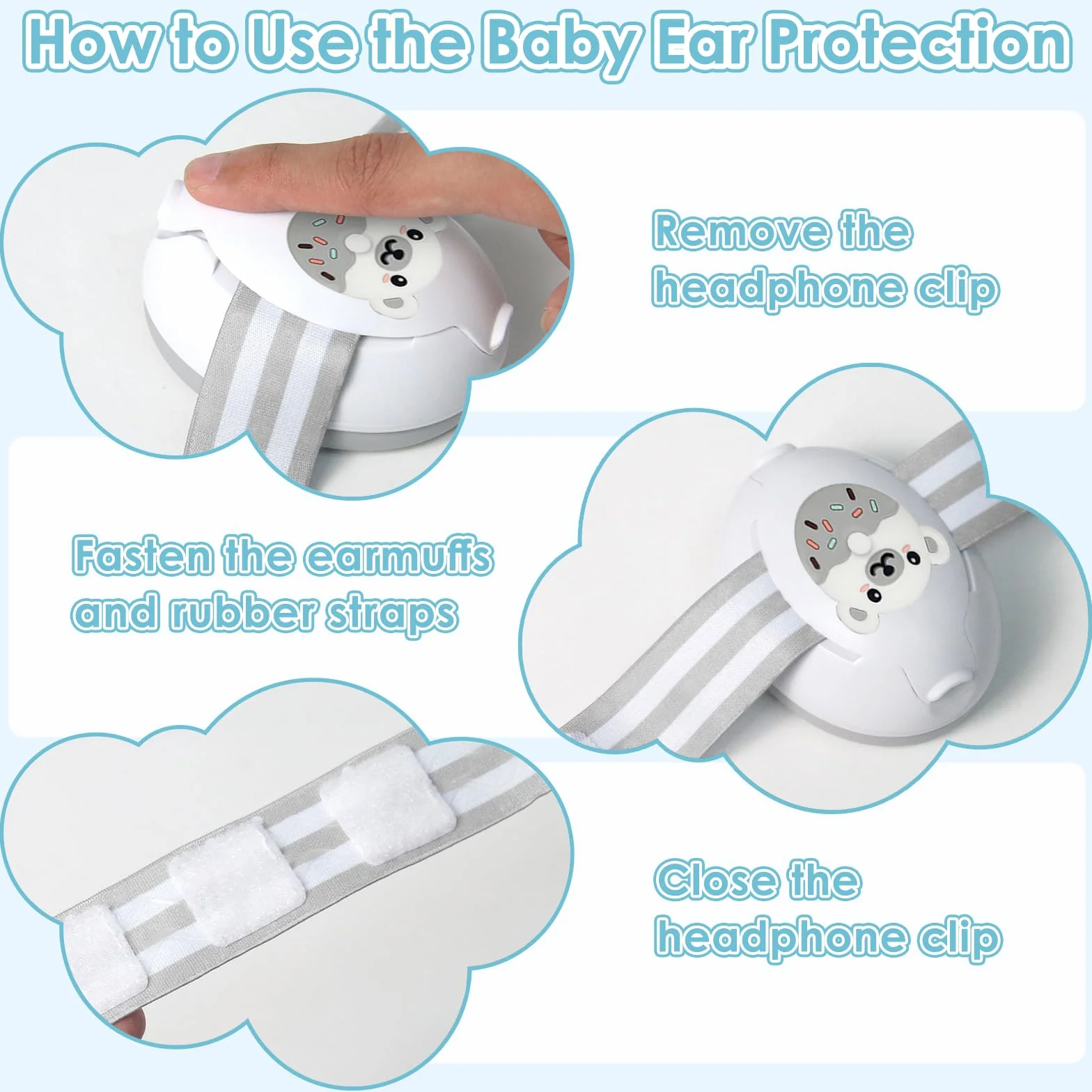 Cuffie Neonato Antirumore, 2 in 1 Protettori Acustici per Neonati, Cuffie per Neonati Antirumore Cuffie Antirumore Neonato Ideale, Protezione Acustica Ideale per Neonati Fino