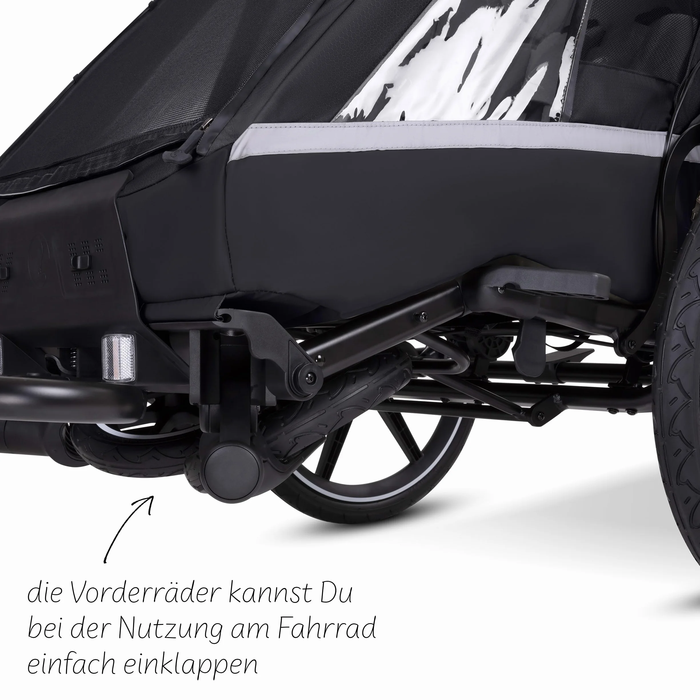 ABC Design Rimorchio per bicicletta 3 in 1 Tour con 2 sedili confortevoli e ruote pneumatiche – Ink