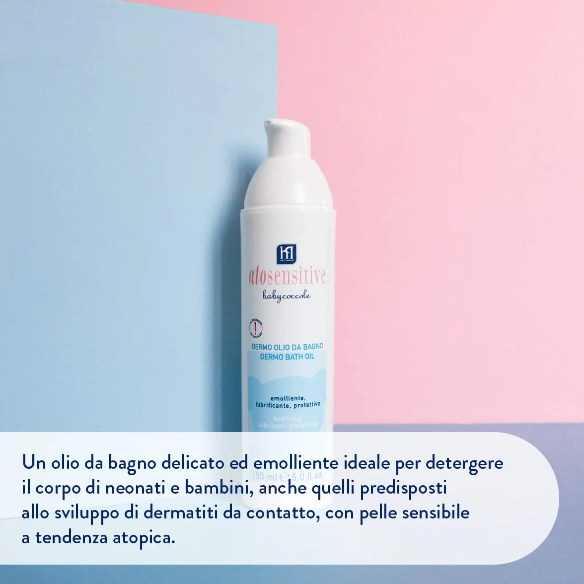 Babycoccole DERMO OLIO DA BAGNO per Bambini e Neonati. Per Pelle Sensibile e Dermatite Atopica. Delicato, Idratante, Protettivo, con Ingredienti Puri e Naturali. Dermatologicamente Testato. 150ml