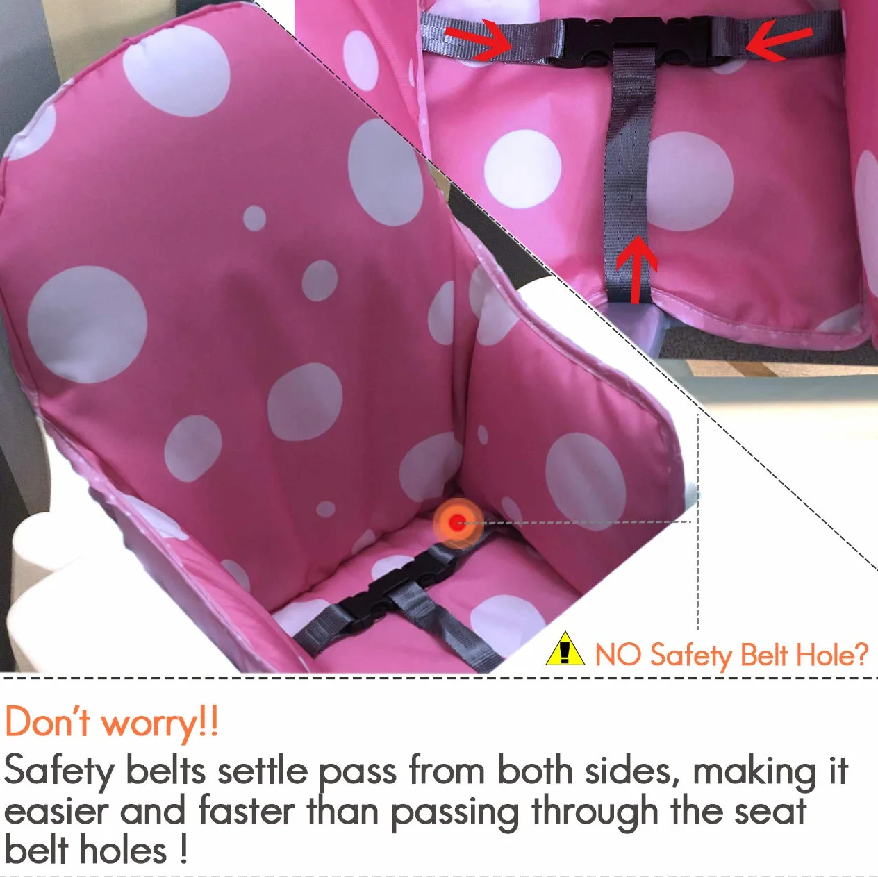 ZARPMA Cuscino compatibile con seggiolone IKEA Antilop, nuova versione per seggiolone, lavabile, pieghevole, imbottitura per sedia per bambini, colore rosa