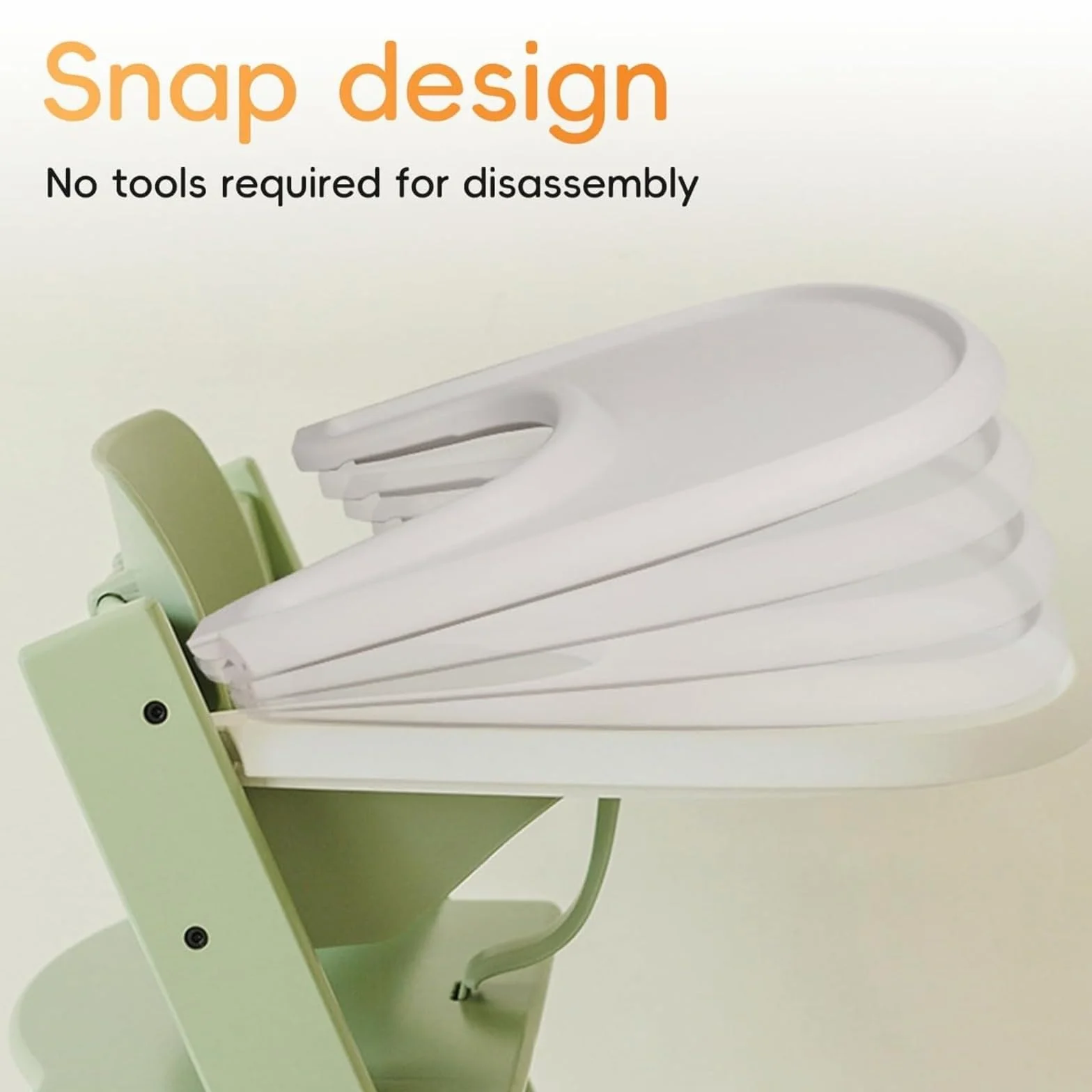 Vassoio per seggiolone Stokke Tripp Trapp, vassoio per seggiolone, set da tavola per seggiolone in PP, accessori per seggiolone, 42 x 42 cm (bianco)