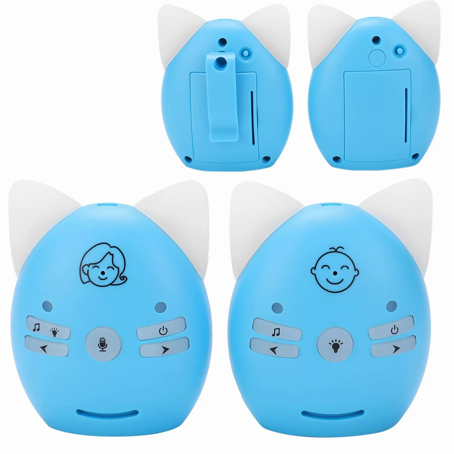 Baby Monitor Audio per Bambini, Monitor Digitale Wireless con | Anti-interferenza FHSS, Portata 200-300 M, Luce Notturna, Volume 10 Livelli, Avviso Muto