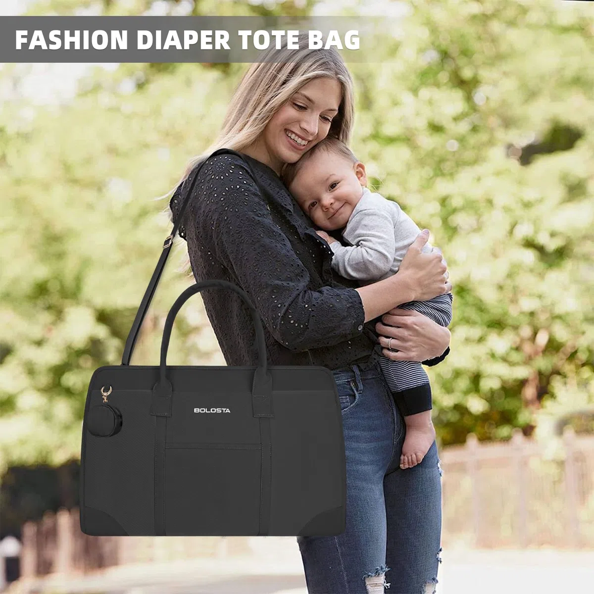 BOLOSTA Borsa per pannolini Tote per le donne Borsa per pannolini con fasciatoio Borsa da ospedale per lavoro e consegna Borsa da viaggio per maternità