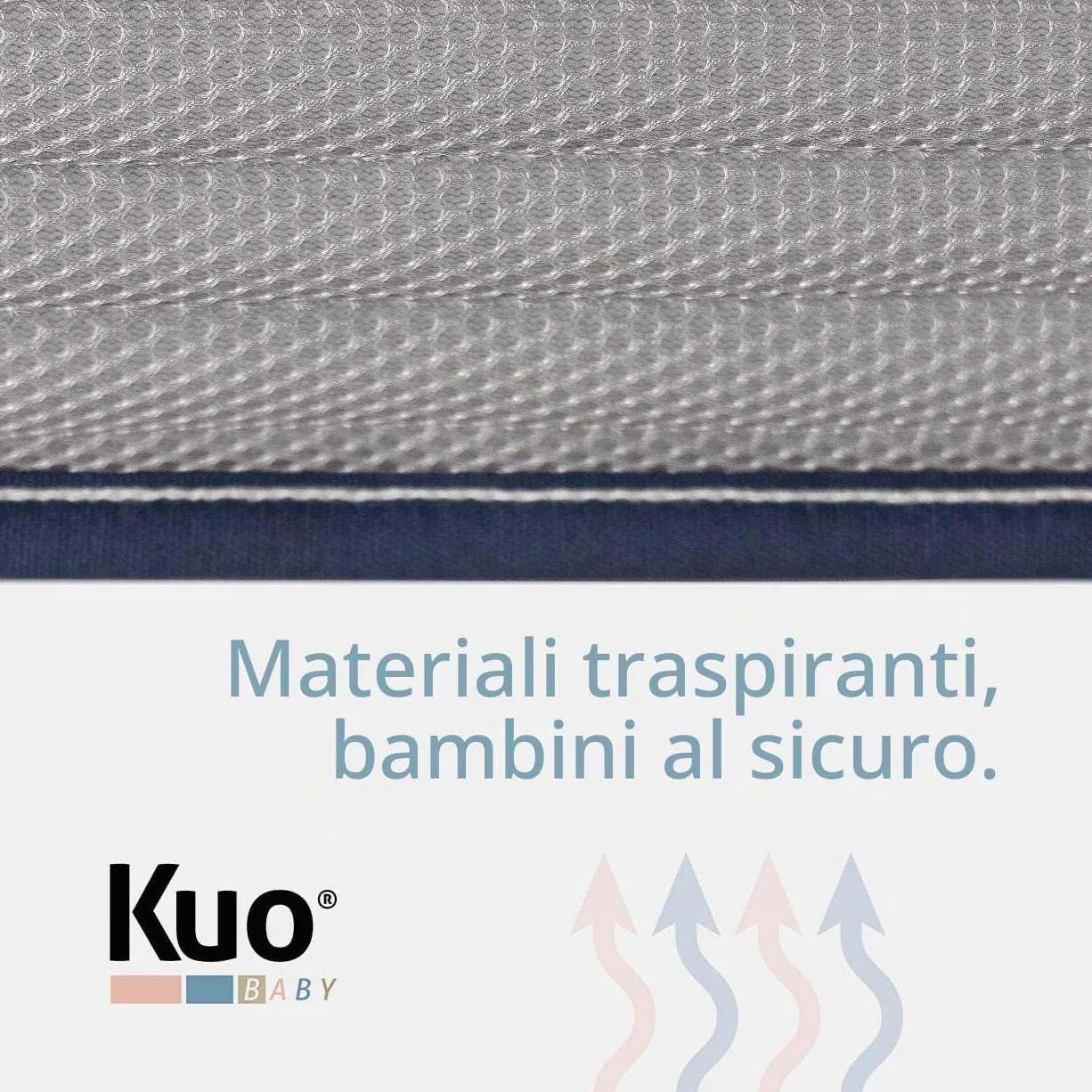 KUO Baby - Materasso per Culla Baloo | Materasso in Schiuma e Viscoelastico | Reversibile, Igienico e Traspirante | 80 x 50 cm