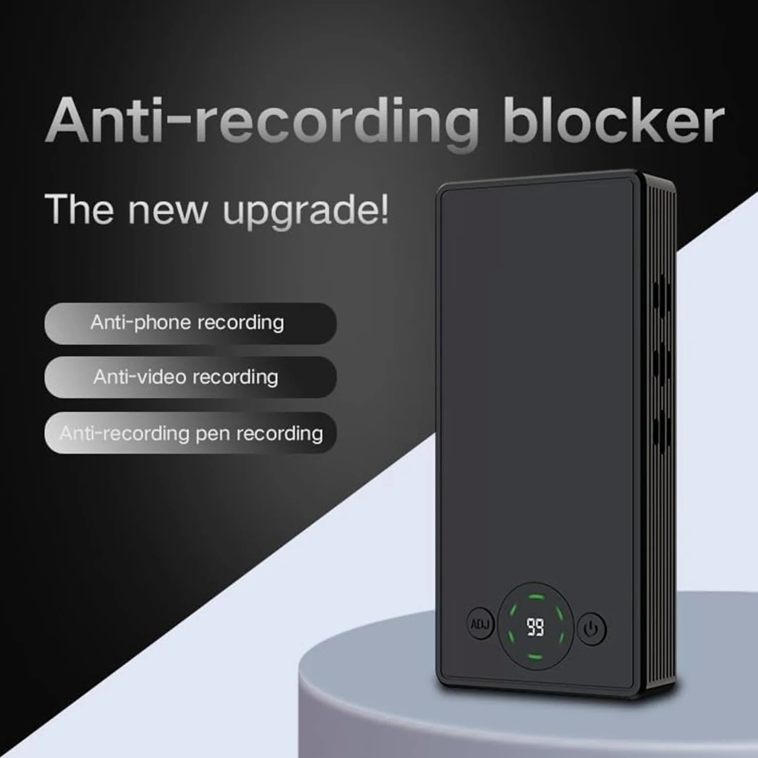 Blocco Audio Con Telecomando Portata 50 M | Dispositivo anti-registrazione con jammer di segnale portatile ad alta capacità for riunioni di lavoro