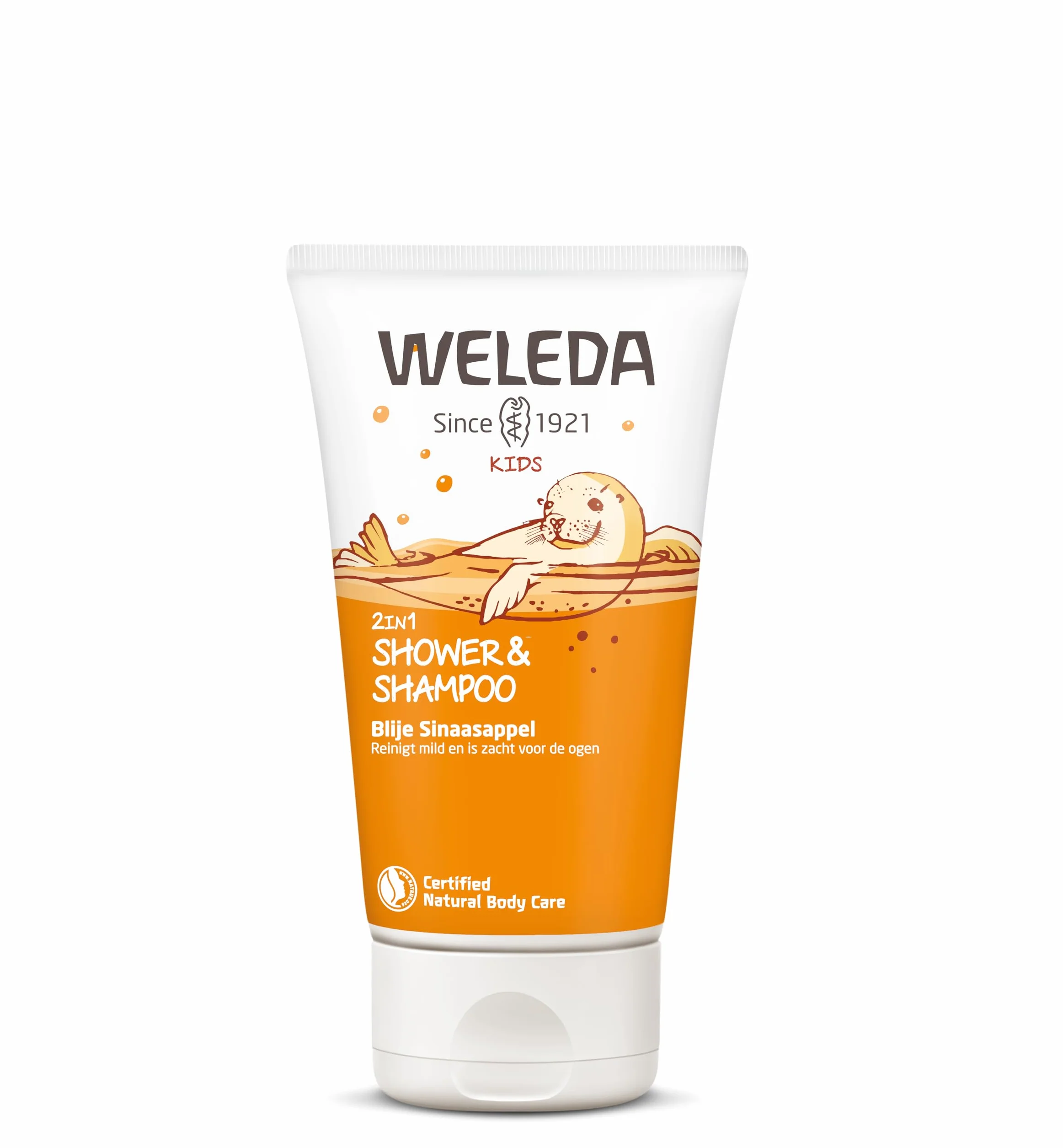 Weleda KIDS 2in1 Doccia-Shampoo profumo Arancia Fruttata, detergente corpo&capelli, formula delicata per bambini grandi (1X150 ml)
