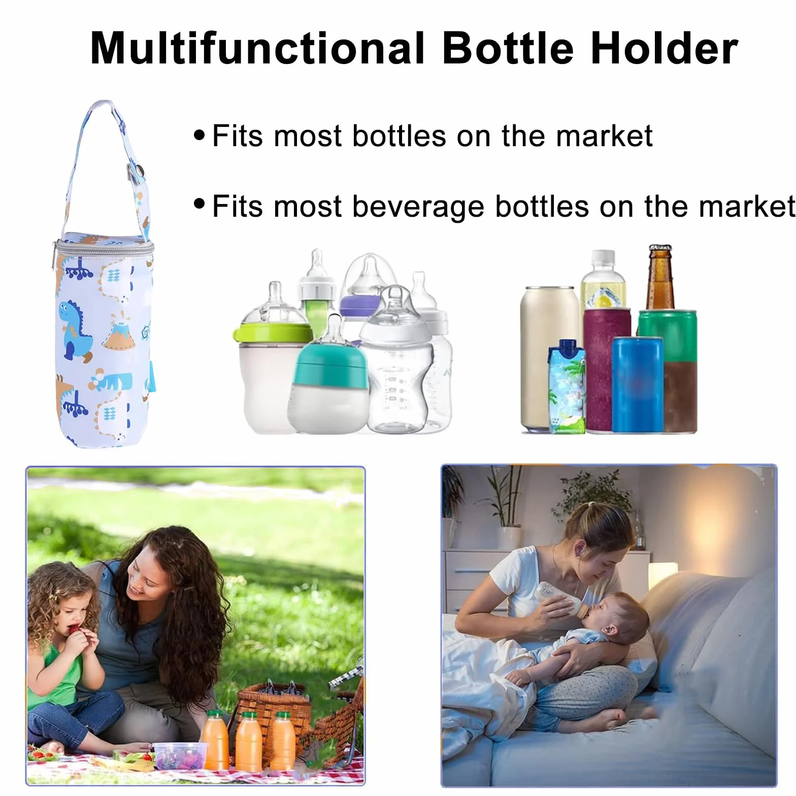 Esenlong Porta bottiglie d'acqua, bottiglia d'acqua per bambini, borsa isolante, porta bottiglia per latte, borsa termica da appendere per bottiglia d'acqua per bambini
