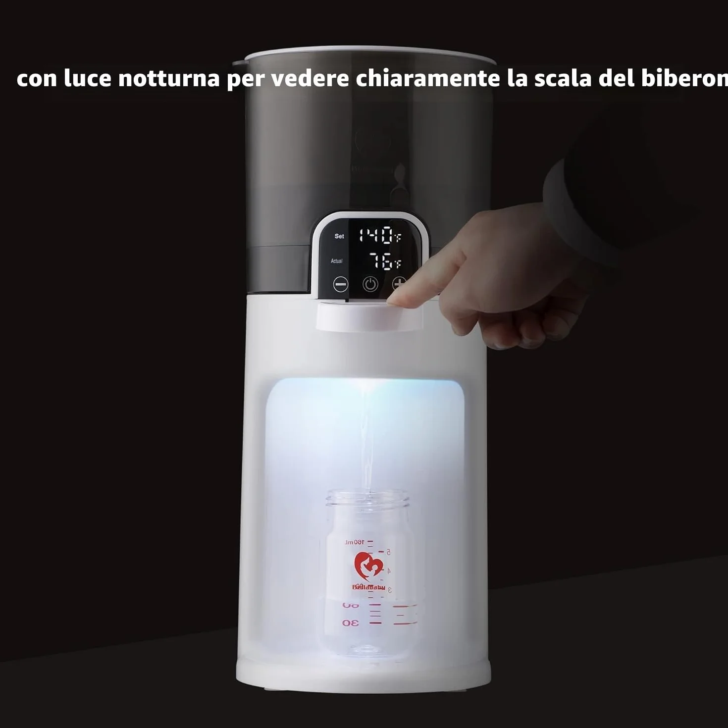 Preparazione del Biberon Scalda Biberon per Bambini Istantanei, Preparatore di Biberon Milky, 24/7 Tenere Calda e Regolabile Temperatura