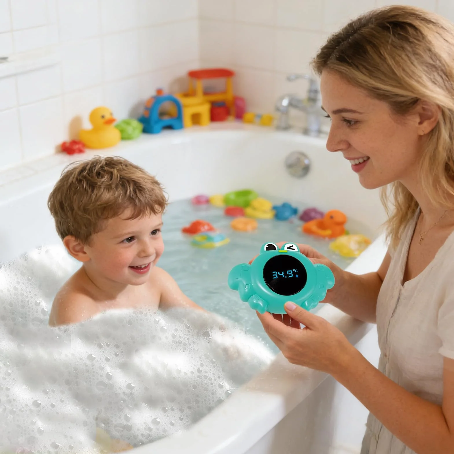 Termometro da Bagno,Misuratore Elettronico Impermeabile Preciso da Vasca - Termometro per l'acqua del bagno con design animali per bimbi | per Doccia Piscina Neogenitori Mamma Bambini