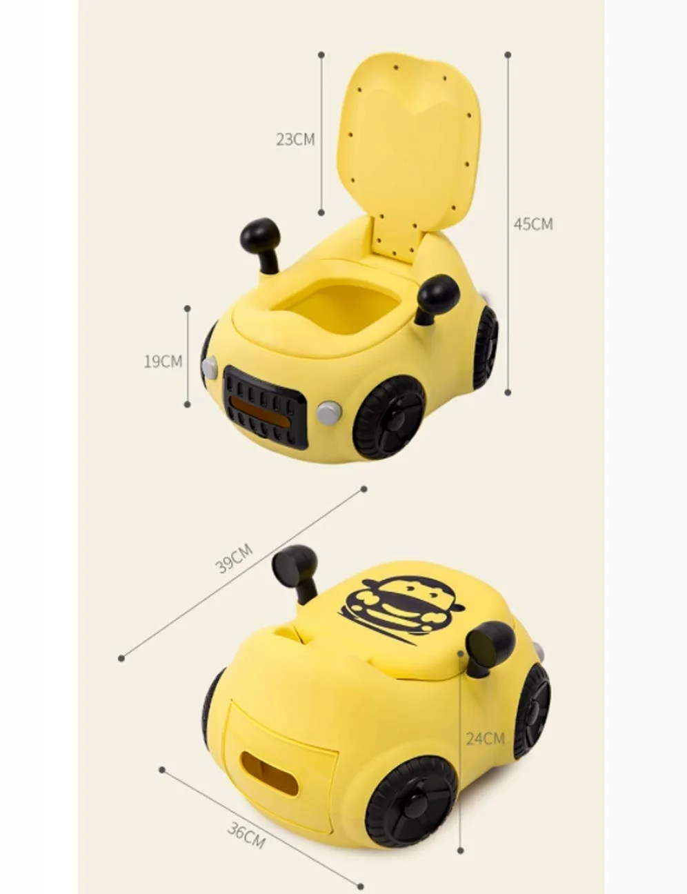 Carino vasino Toilette di Formazione con Motivo a Cartoni Animati, per Bambini Piccoli e Bambini, Base Anti-Skid, Facile Pulito e Vuoto Transition Style, Rosa (Color : Pink)