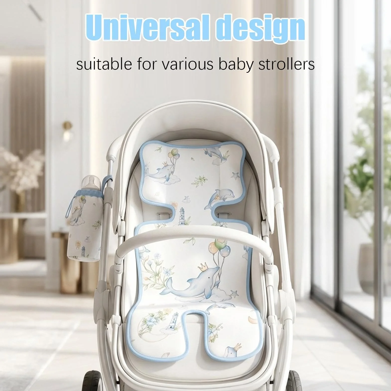 Coprisedile per passeggino, morbido inserto universale traspirante, tappetino refrigerante per seggiolino auto, per viaggi, passeggiate, , shopping, casa, cameretta dei bambini, pigiama