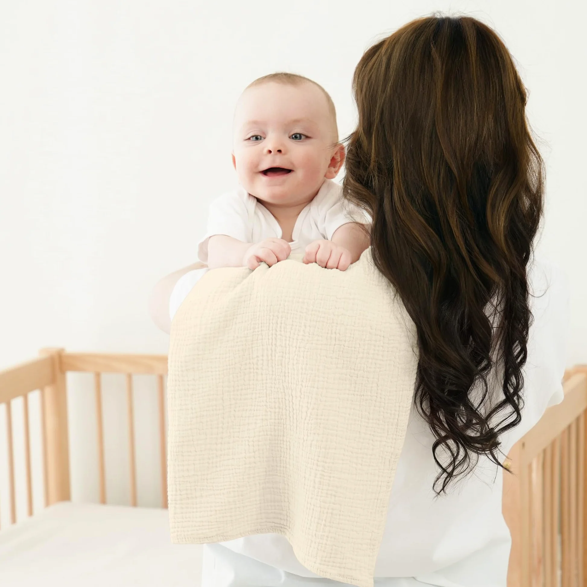 bearmoss Bambino in Mussola Per Neonati Set 4 Pezzi 60x60CM, 100% cotone Super Morbido Assorbente in Mussola A Grana Per Neonati Per Bambine E Ragazzi(Marrone)