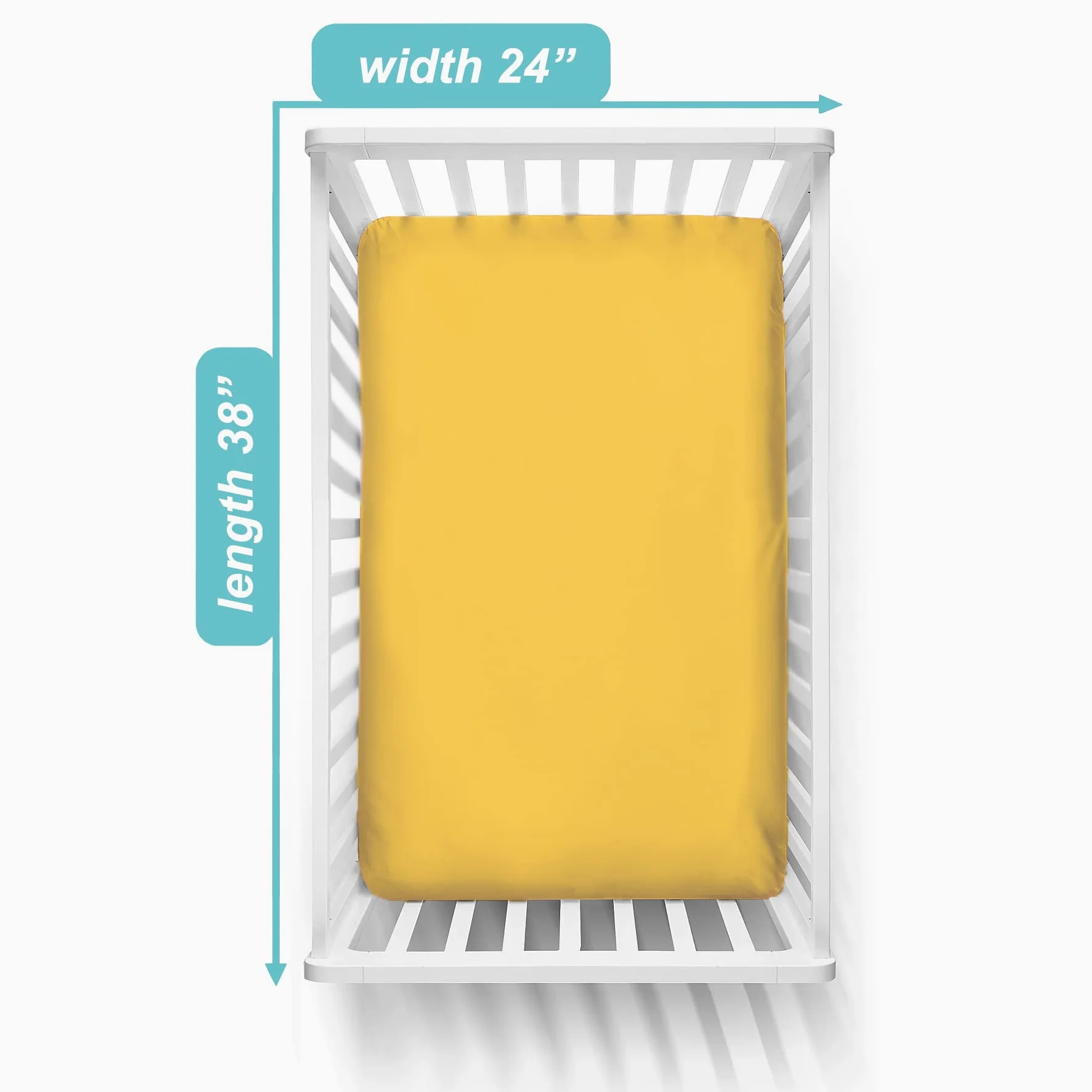 American Baby Company Confezione da 2 lenzuola con angoli in 100% cotone naturale per mini culla, 96,5 x 61 cm, morbide e traspiranti, per materassi Pack N Play, giallo stella/giallo, per ragazzi e