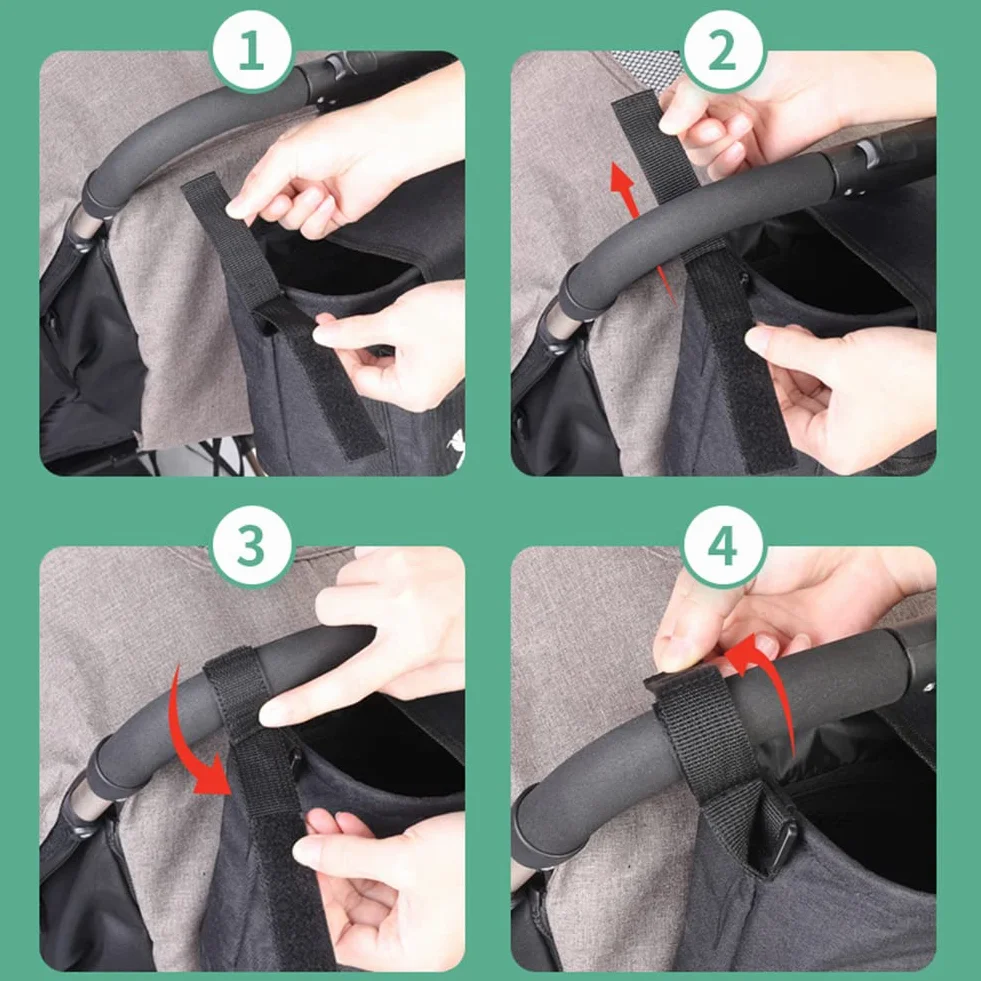 Organizer per Passeggino | Borsa Porta Passeggino Antiscivolo,Borsa Trolley da Appendere per Bambini Compatibile con la Maggior Parte degli per passeggini di Grande capacità