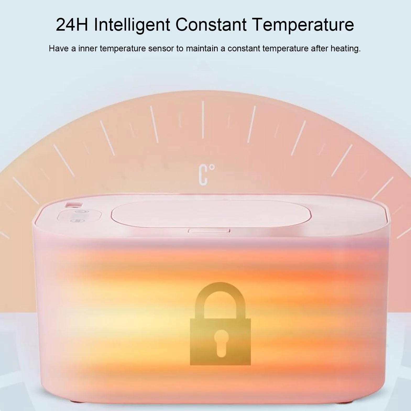 Riscaldatore per salviette umidificate per neonati, termostato scaldasalviette per neonati e dispenser di salviette umidificate per neonati Scaldasalviette per pannolini con (Pink)