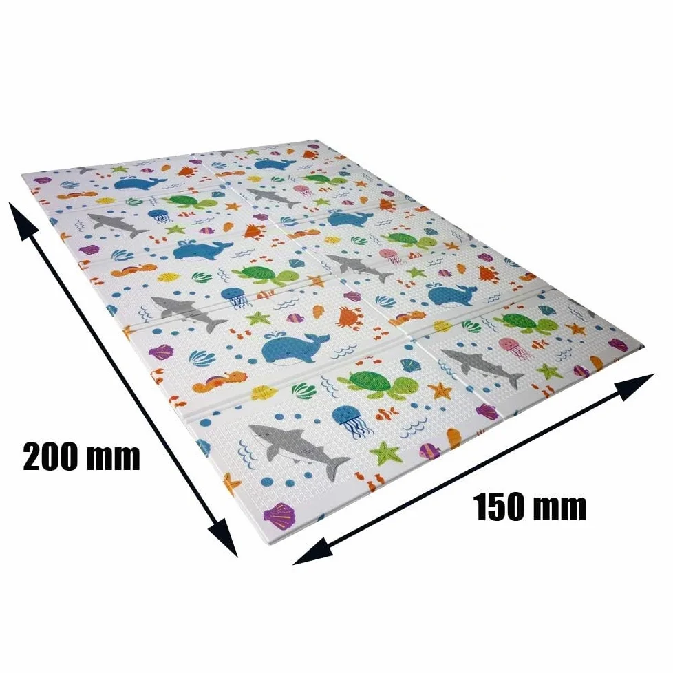 Tappeti Gioco Bambini 200x150x1cm,Tappeto per Bambini Pieghevole Tappetino Schiuma Pavimento Antiscivolo su Entrambi i Lati Portatile Impermeabile
