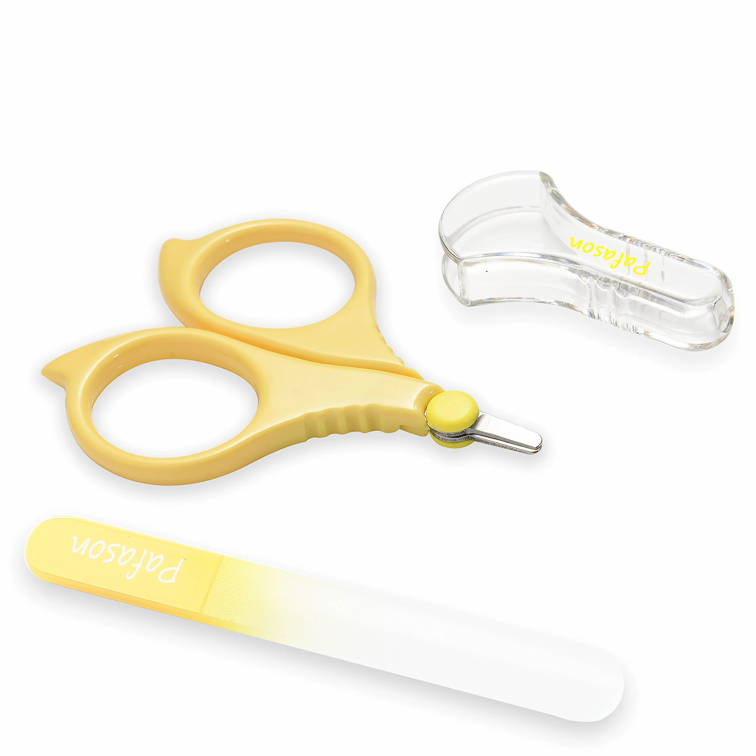 PAFASON Bambino Rotonda Punta Sicurezza Manicure Unghia Cesoie e Bambino Vetro Lima Unghia Set, Acciaio Inossidabile, Ceco Galleggiante Vetro, Ideale per Neonato, Neonati, Bambini Piccoli