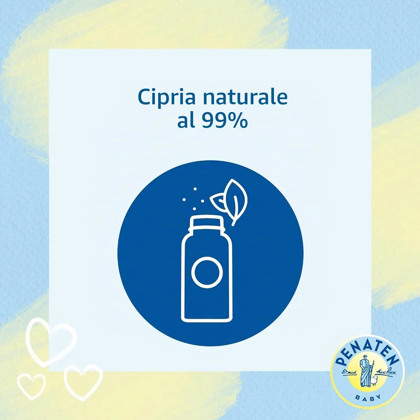 Penaten Polvere naturale per bambini (100 g), con aloe e vitamine, protegge e asciuga la pelle sensibile, dermatologicamente testata, ingredienti naturali al 99%
