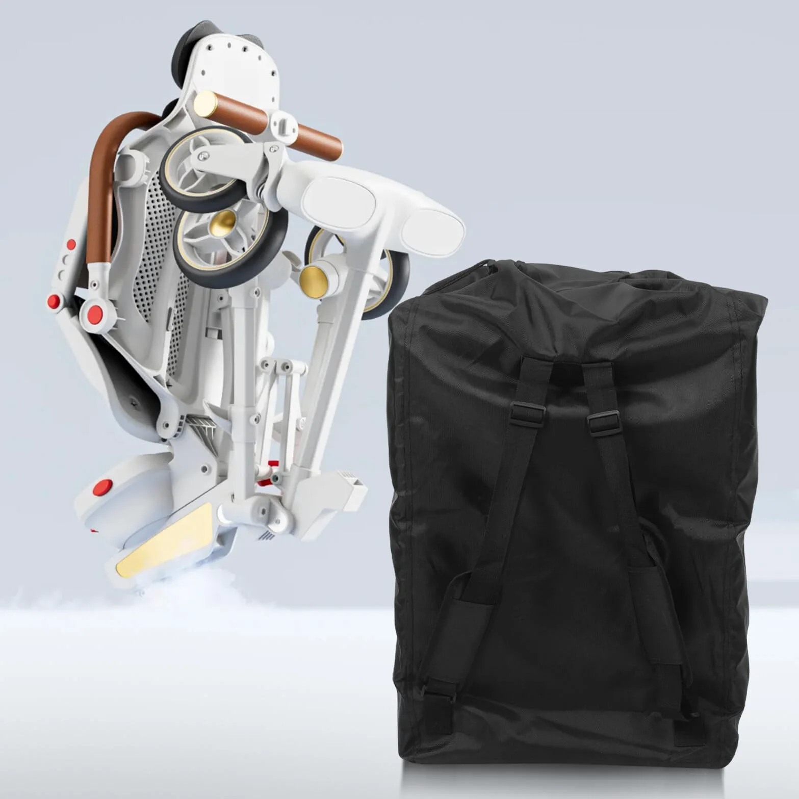 Toyvian Borsa da Viaggio Leggera per Passeggino Copertura in Oxford Organizer Zaino con Tasca Laterale per Bottiglia Sacco Seggiolino Auto per Aereo e Treno Portaoggetti Sedile Auto