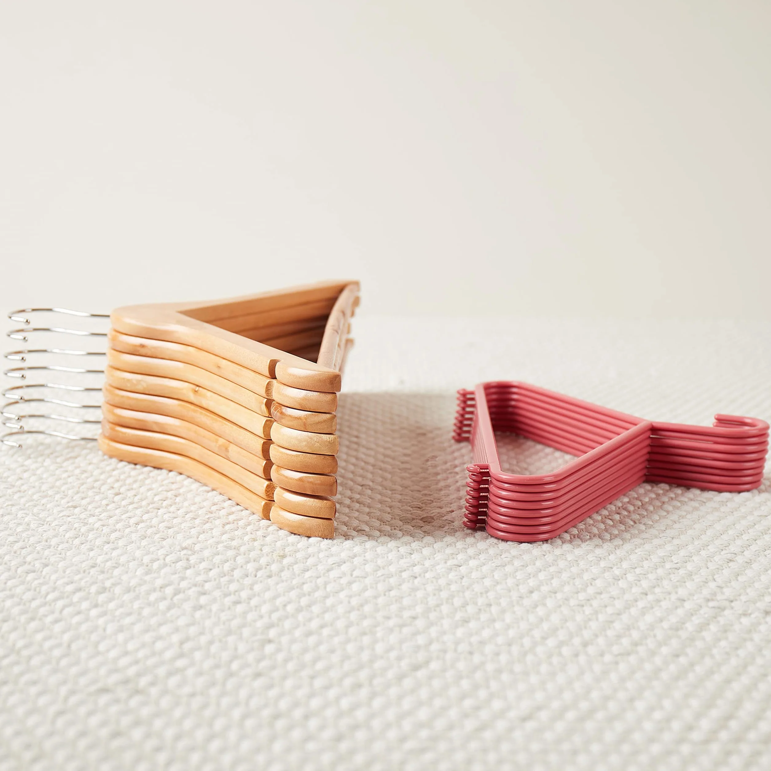 Bieco Appendiabiti Bambini 16 Pezzi Rosa | Lunghezza Circa 30 Cm | Stampelle Bambini
