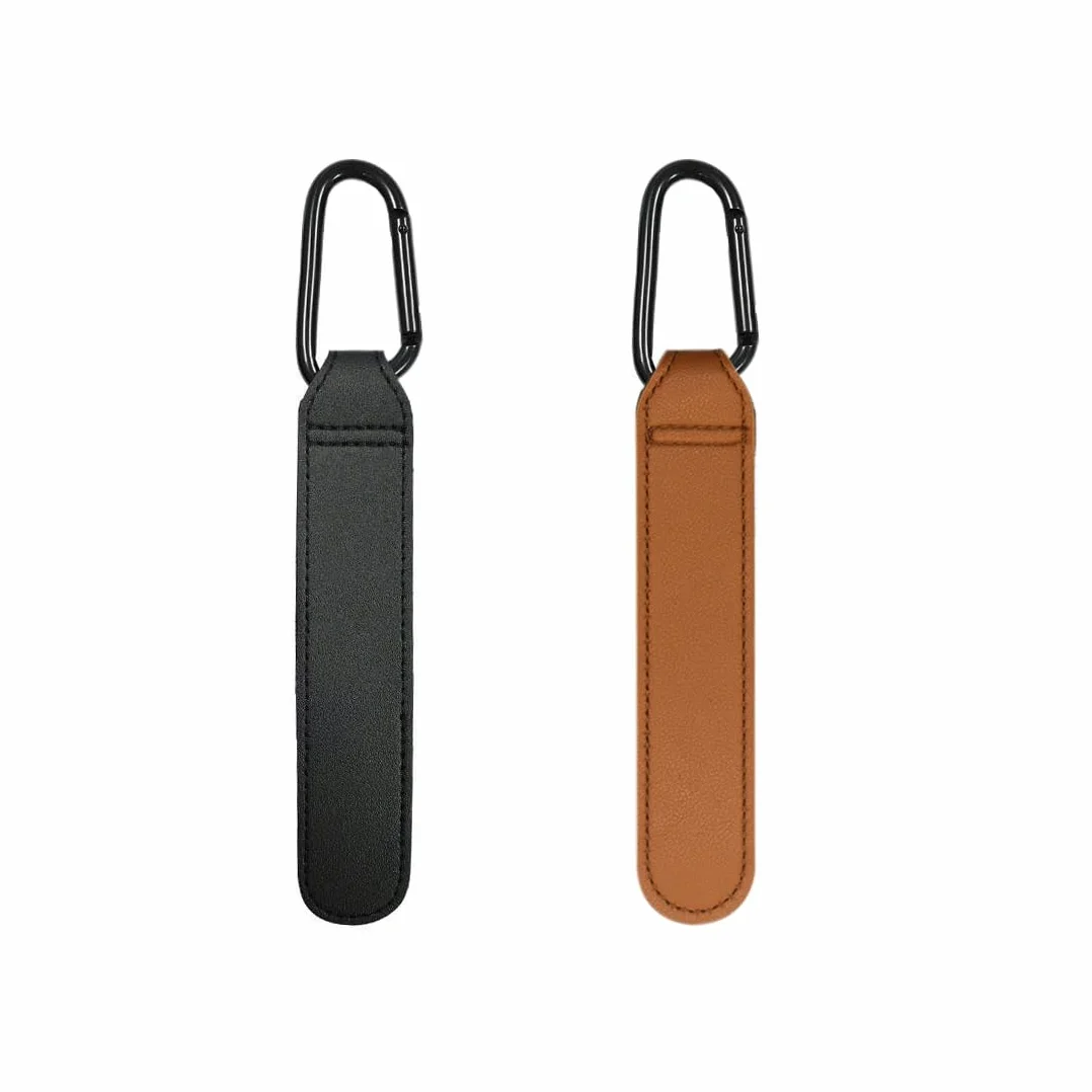 2 Pezzi Ganci Passeggino, Pelle Ganci, Gancio per Borsa Spesa, Ganci per Passeggino Universale, Moschettoni per Carrozzina, Per Carrozzina Bici Auto Carrello Appendi Sacchetti (Marrone/scuro)