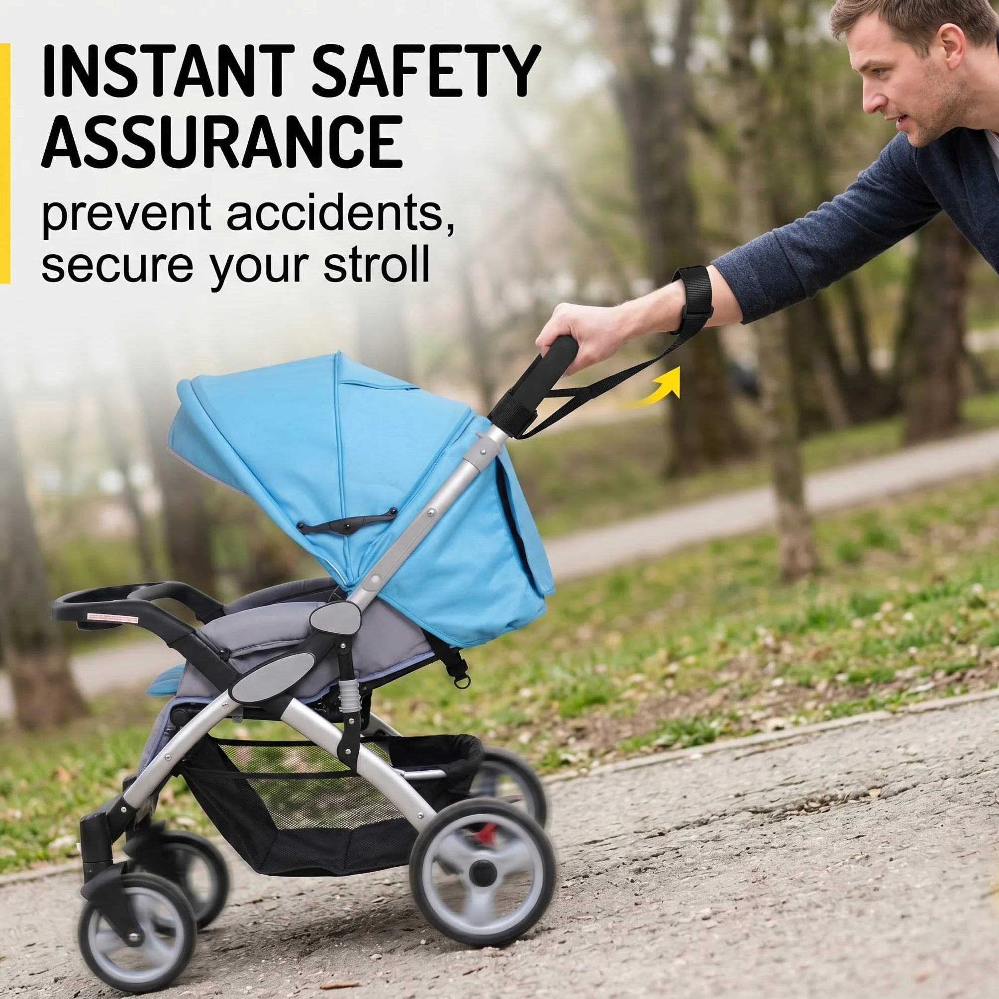 2 Pezzi Passeggino Imbracature Da Polso Passeggino Regolabile Passeggino Cinghie Passeggino Passeggino Passeggino Cintura Gancio Per Passeggino Per Sicurezza Anti-Skid Bambini (Nero)