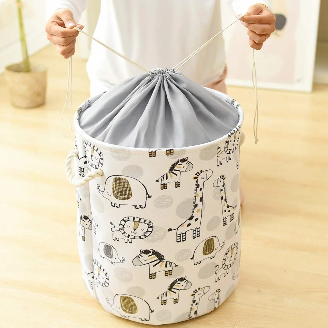 Cesto Porta Giochi Bambini Contenitori, Cesta Biancheria Cesto Portabiancheria Cesta Portabiancheria Portatile Cesta Panni Sporchi, Pieghevole Pop-Up Lavanderia Cesti (Grau)