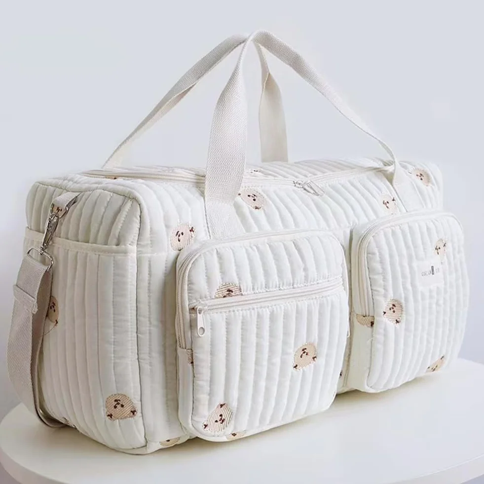 Borsa per pannolini, borsa a tracolla per mamma, leggera, trapuntata, grande, multifunzionale, da viaggio, per maternità e cambio del bambino, per ospedale e fine settimana
