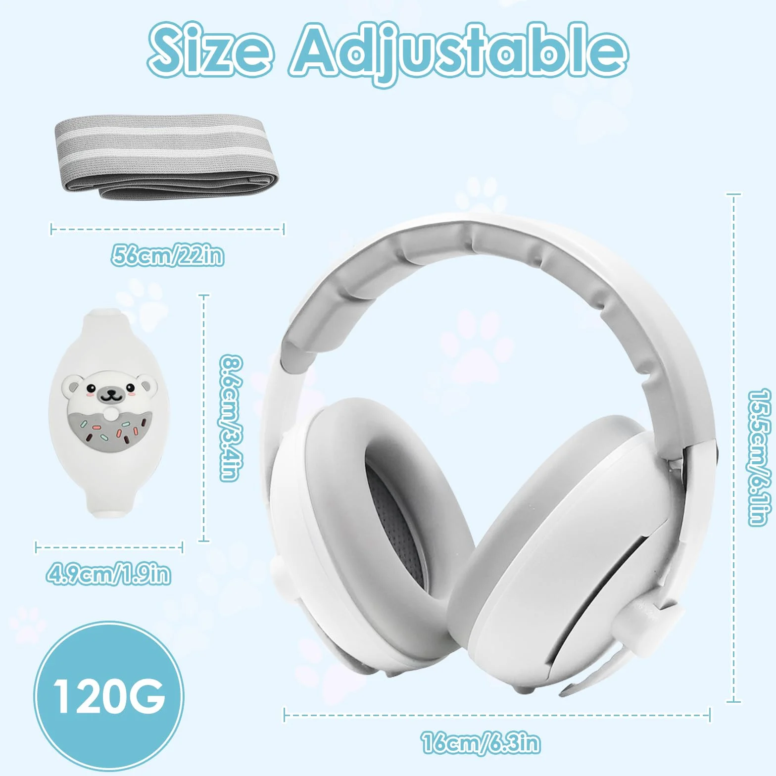Cuffie Neonato Antirumore, 2 in 1 Protettori Acustici per Neonati, Cuffie per Neonati Antirumore Cuffie Antirumore Neonato Ideale, Protezione Acustica Ideale per Neonati Fino