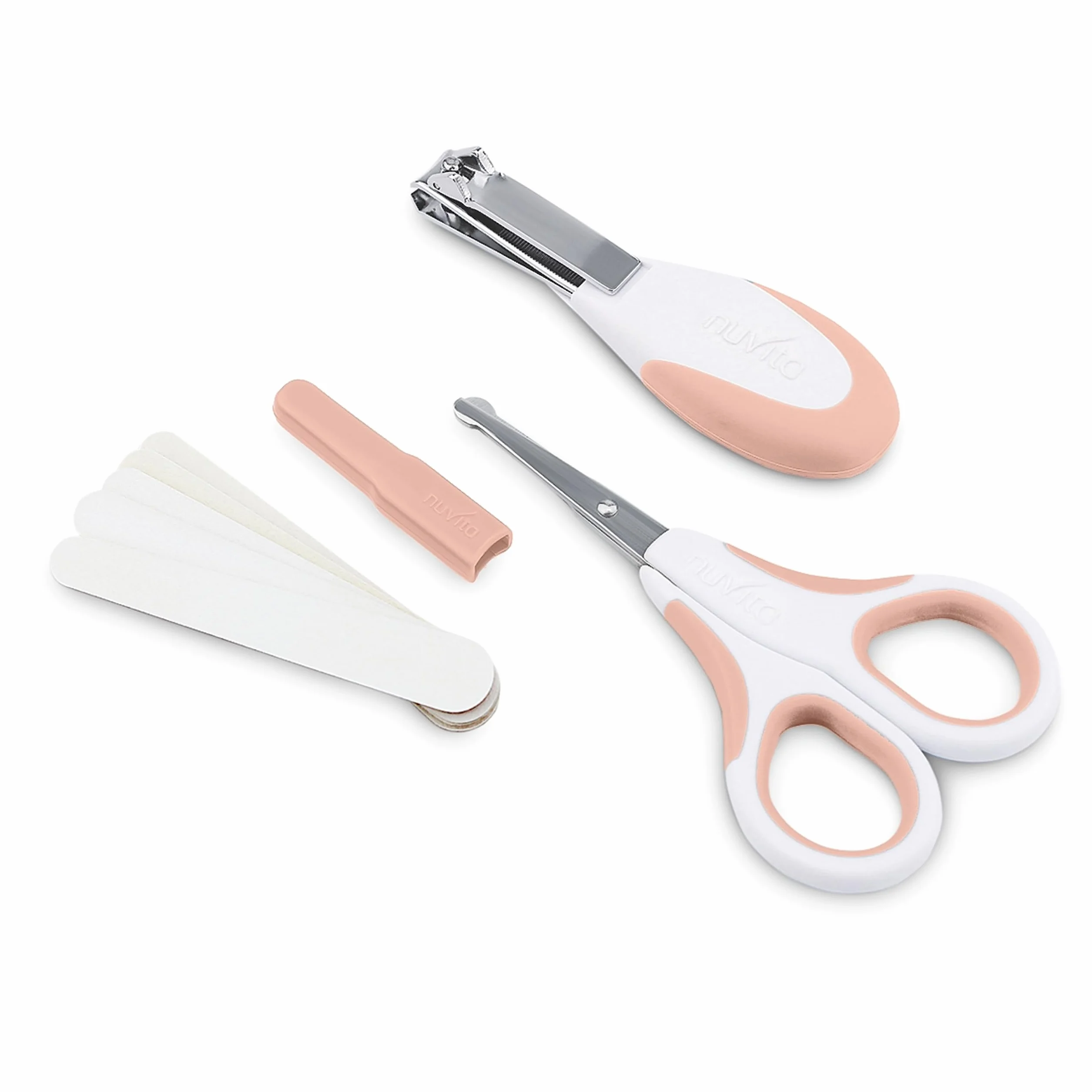 Nuvita 1138 - Set di Forbicine con Punte Arrotondate, Tagliaunghie e Lime per Unghie - Pink
