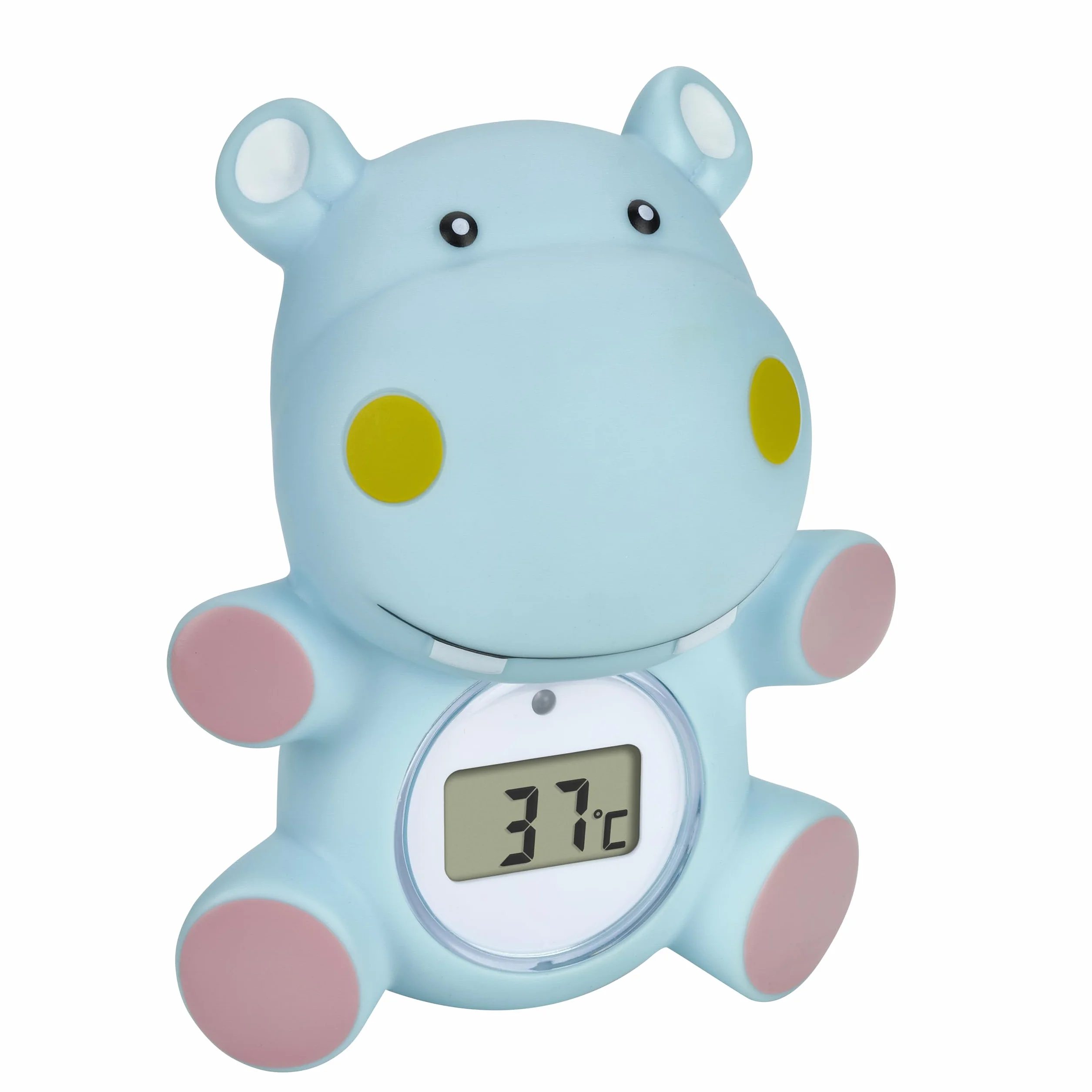 TFA Dostmann Termometro Digitale da Bagno per Neonati, HIPPO, Adatto Anche per Bambini, Anziani, Anche per Piscine, Idromassaggio, a Forma di Ippopotamo, Altezza 9.8 cm, Blu