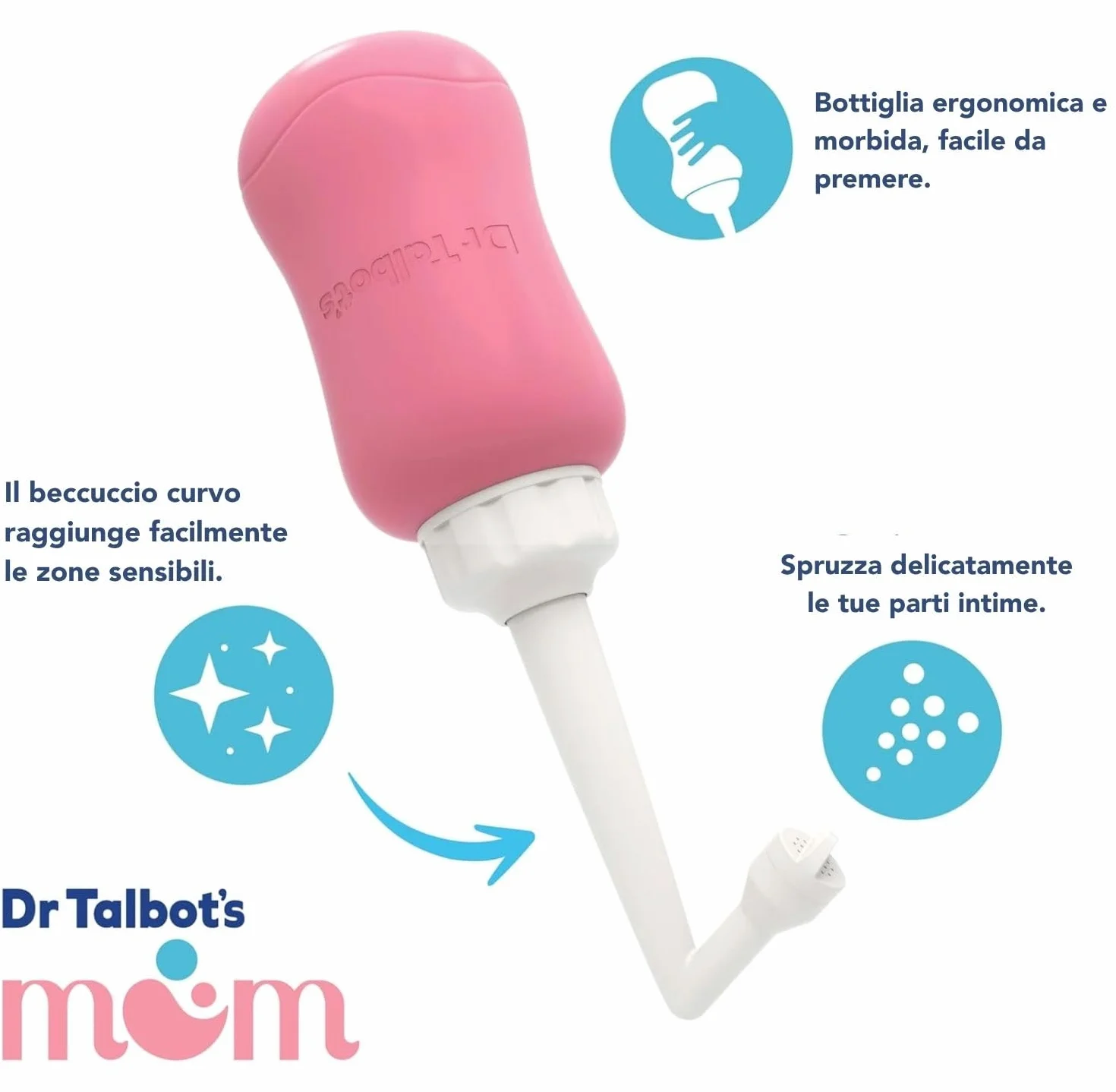 Nuby Dr. Talbot’s Mom Bidet Portatile Post-Parto 360ml | Silicone | Salute Materna | Con Borsa per la Conservazione