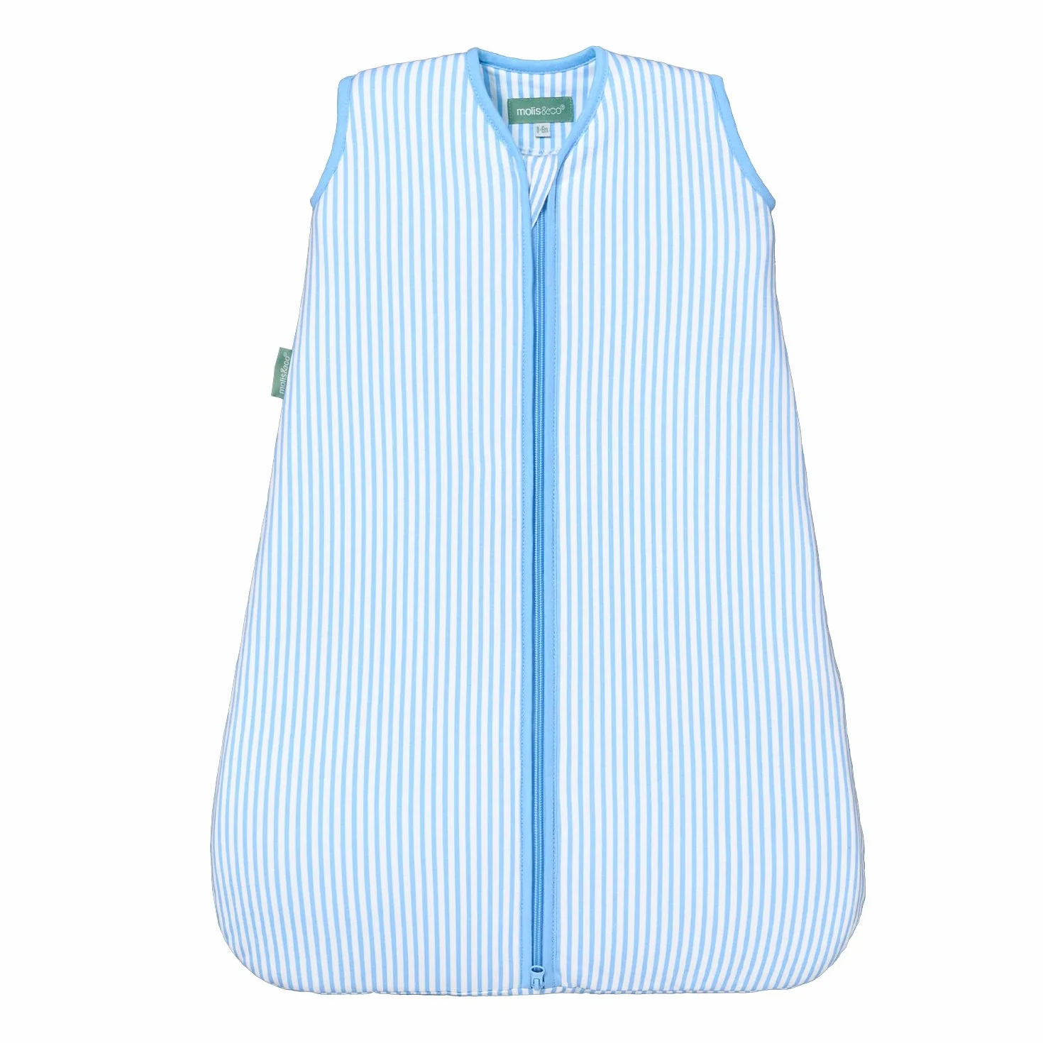 molis&co - Sacco Nanna 1 TOG - Sacco nanna primaverile e autunno - Sacco Nanna per Neonato da 6-18 mesi - 100% Cotone (Certificato Oeko-Tex) - Leggermente Imbotito, Senza Maniche - Sailor Blue