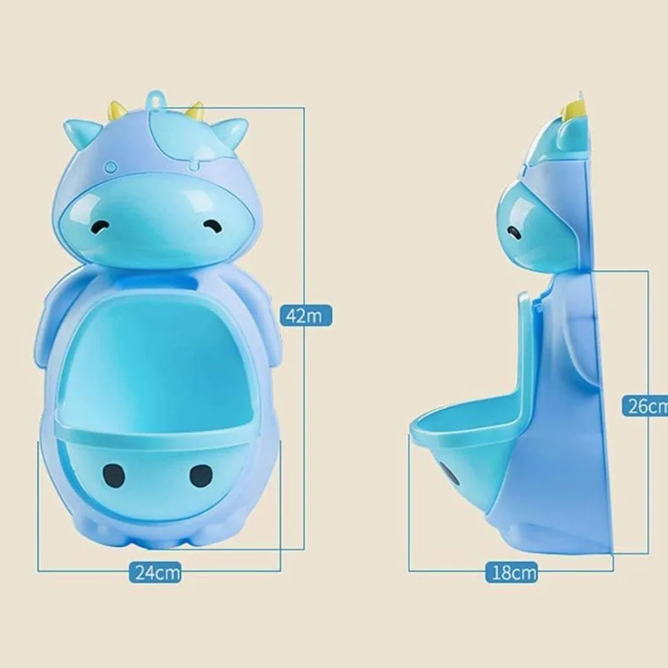 Urnata di Formazione del vasino della Forme della Mucca Sveglia per i Ragazzi con Il Bersaglio di puntamento Divertente, Il Toddler Boy Toilet Pee Trainer - Blu (Color : Purple)