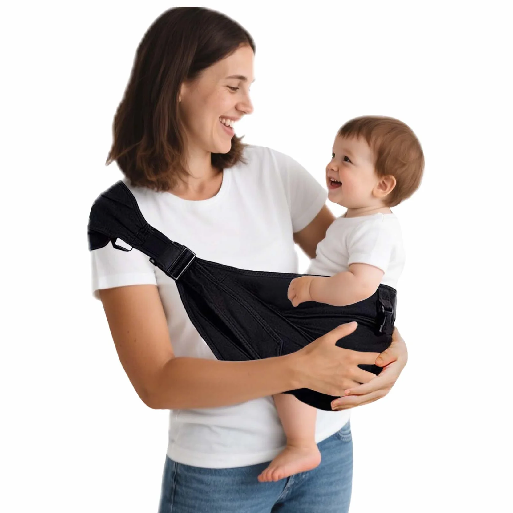 Fascia per neonati e pettorina laterale – marsupio ergonomico per neonati e bambini con seggiolino, certificato ASTM, leggero e traspirante (0-36 mesi)