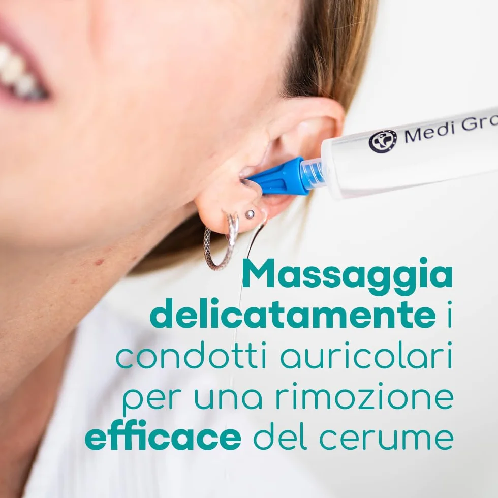Medi Grade Kit Siringa Pulisci Orecchie – Siringa per Tappi Orecchie con 3 Punte a Getto Quadruplo –Kit per Pulizia Orecchie di Uso Domestico - Migliora la Chiarezza L’udito
