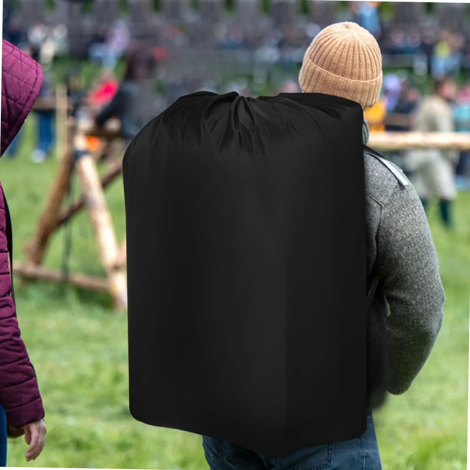 Sacca per Passeggino da Viaggio per Aereo, Nylon Nero | Chiusura Coulisse Bloccabile, Due Spallacci, Cuciture Rinforzate, per Maggior Parte dei Modelli