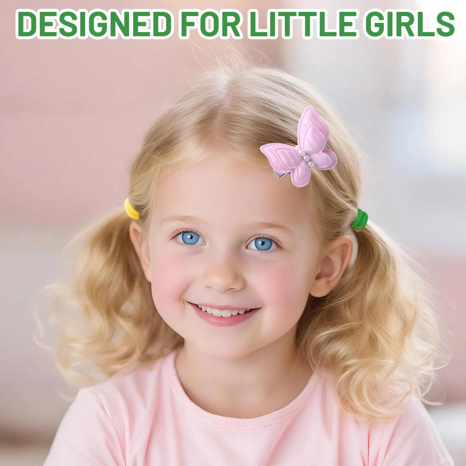 Set di accessori per capelli da bambina, 230 pezzi, clip a farfalla e fasce elastiche, rosa e multicolore